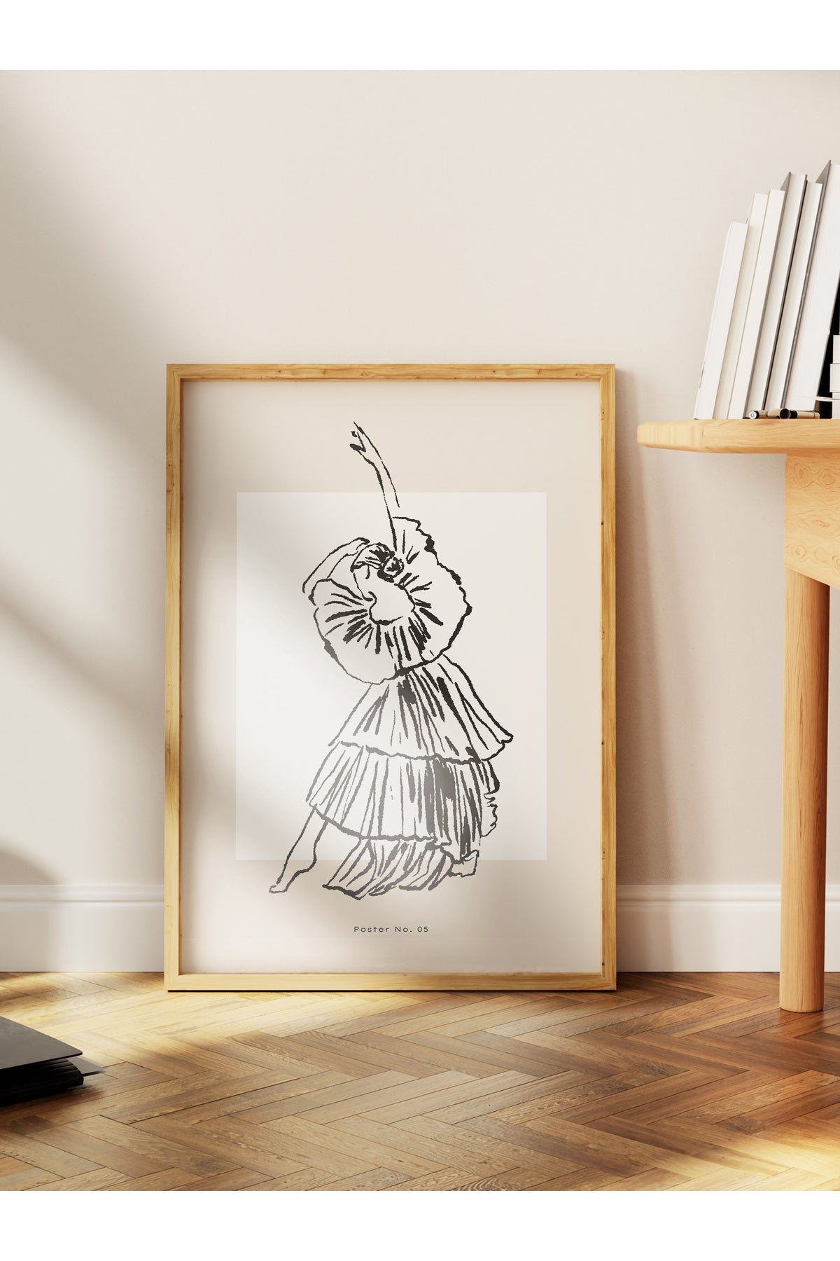 Soft Boho Çerçevesiz Duvar Posteri, İskandinav Temalı Poster - Salon, Mutfak ve Yatak Odası Dekoru