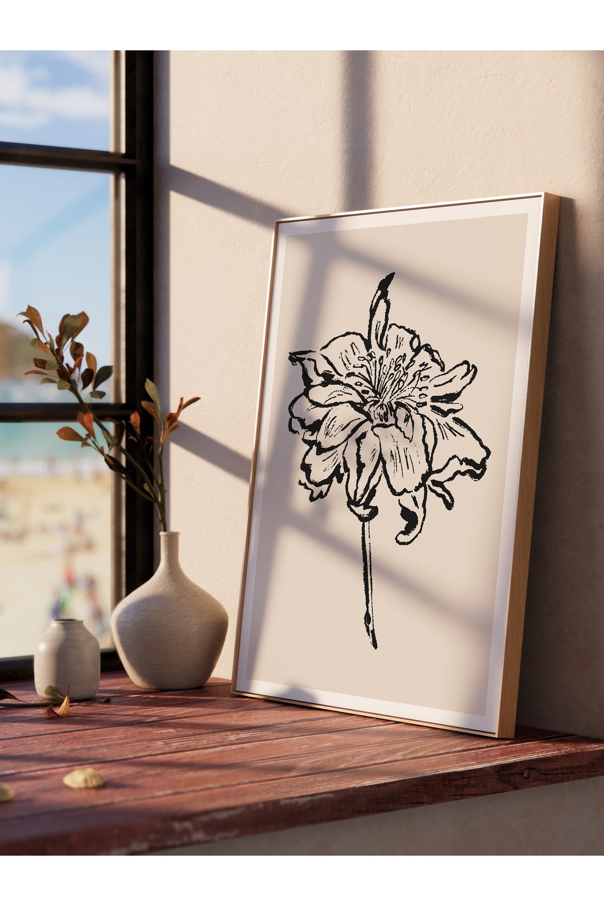 Soft Boho Çerçevesiz Duvar Posteri, İskandinav Temalı Poster - Salon, Mutfak ve Yatak Odası Dekoru
