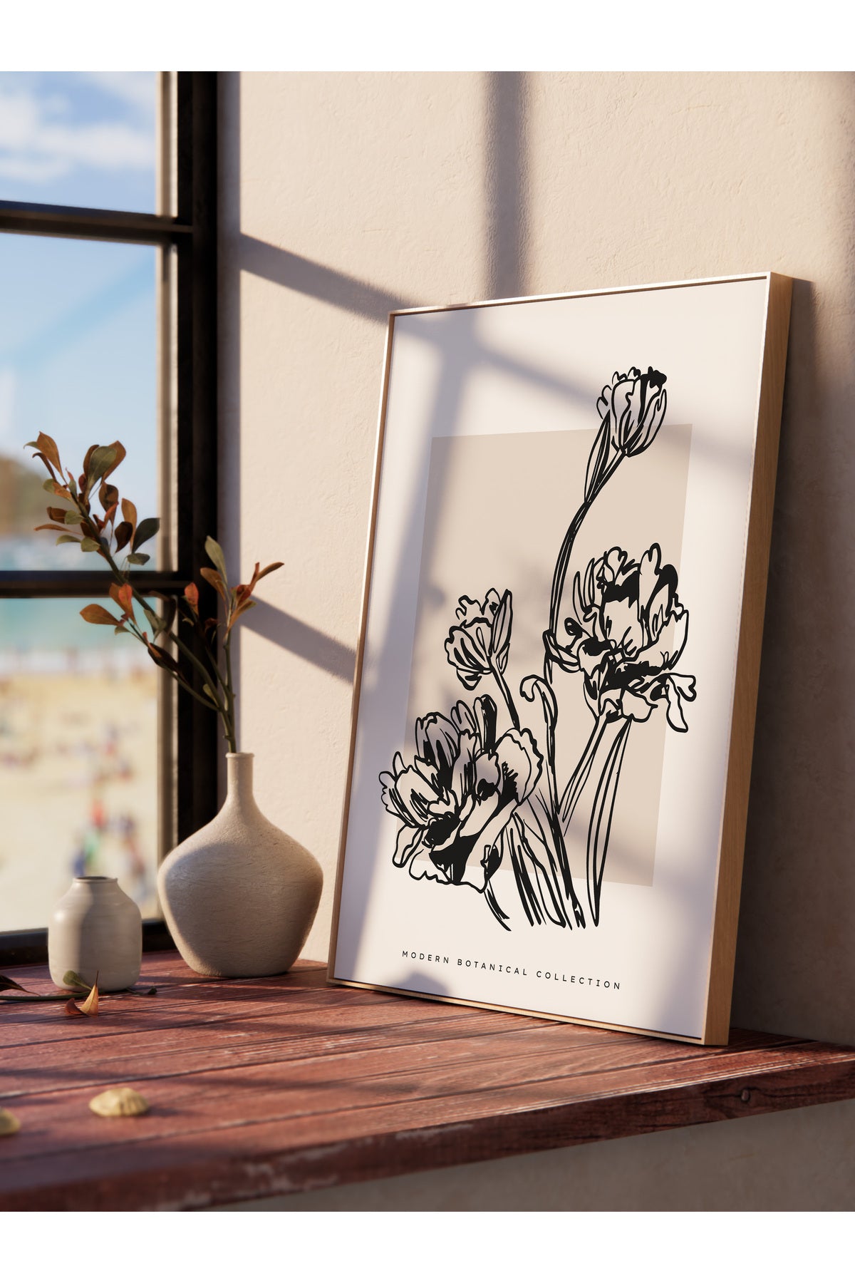 Soft Boho Çerçevesiz Duvar Posteri, İskandinav Temalı Poster - Salon, Mutfak ve Yatak Odası Dekoru