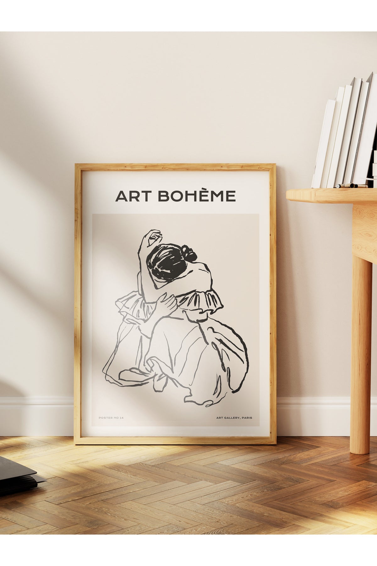 Soft Boho Çerçevesiz Duvar Posteri, İskandinav Temalı Poster - Salon, Mutfak ve Yatak Odası Dekoru