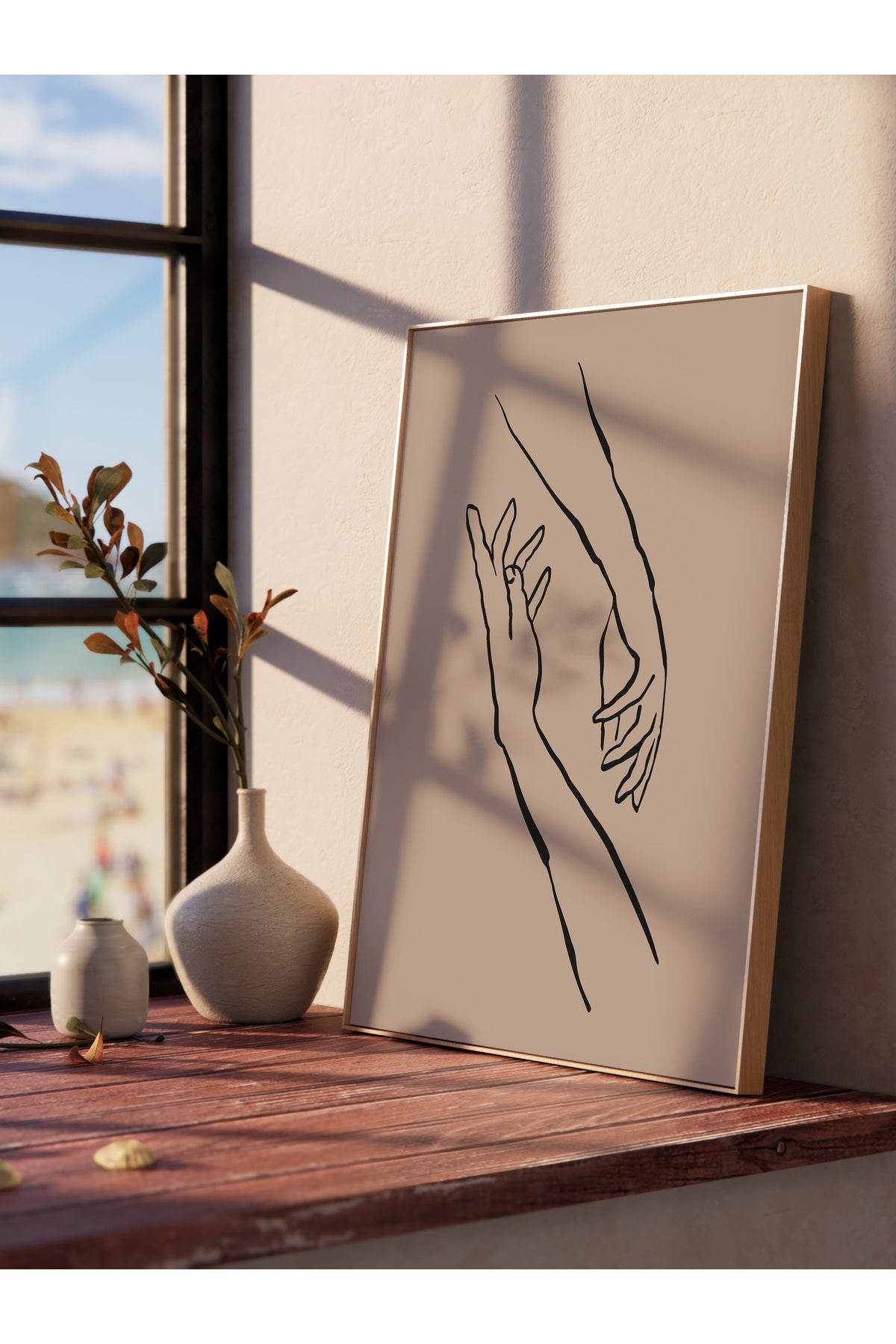 Soft Boho Çerçevesiz Duvar Posteri, İskandinav Temalı Poster - Salon, Mutfak ve Yatak Odası Dekoru