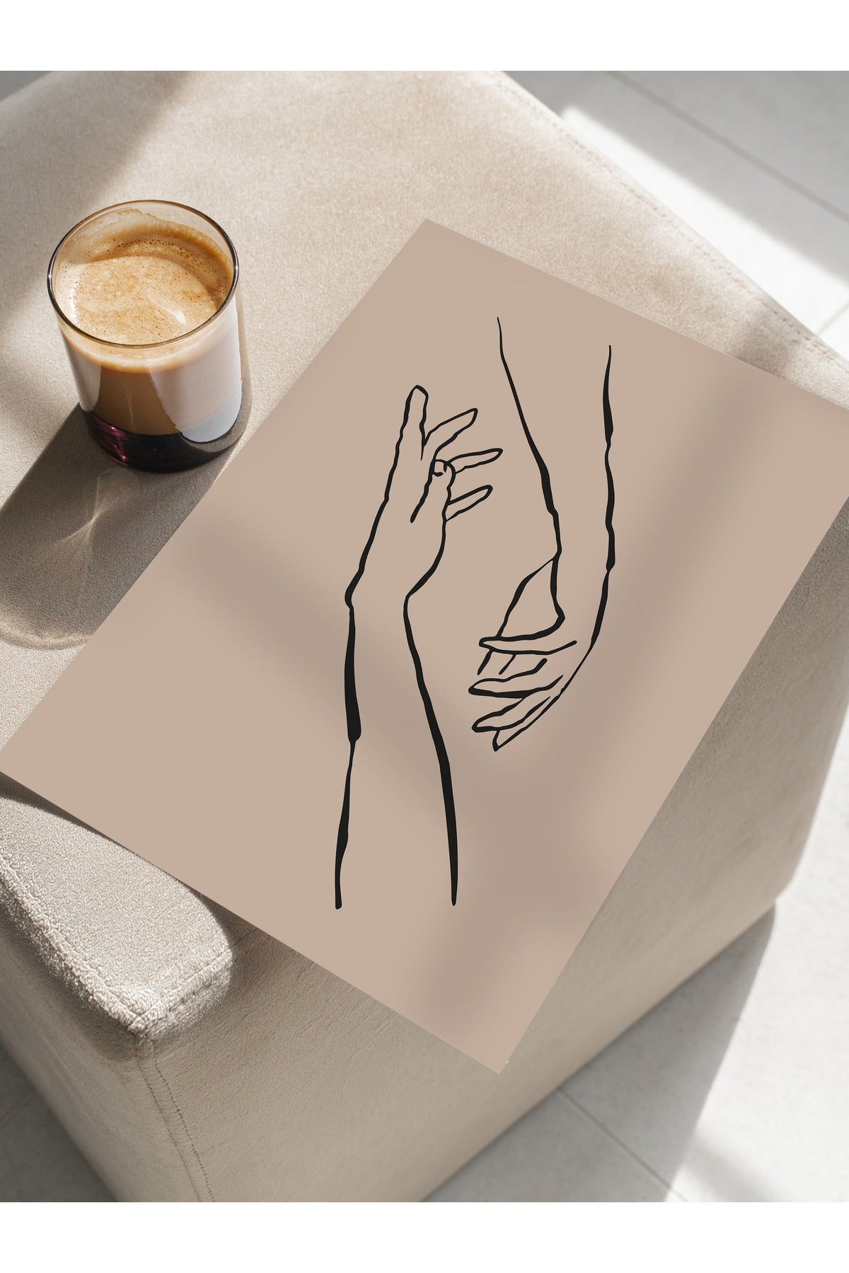 Soft Boho Çerçevesiz Duvar Posteri, İskandinav Temalı Poster - Salon, Mutfak ve Yatak Odası Dekoru