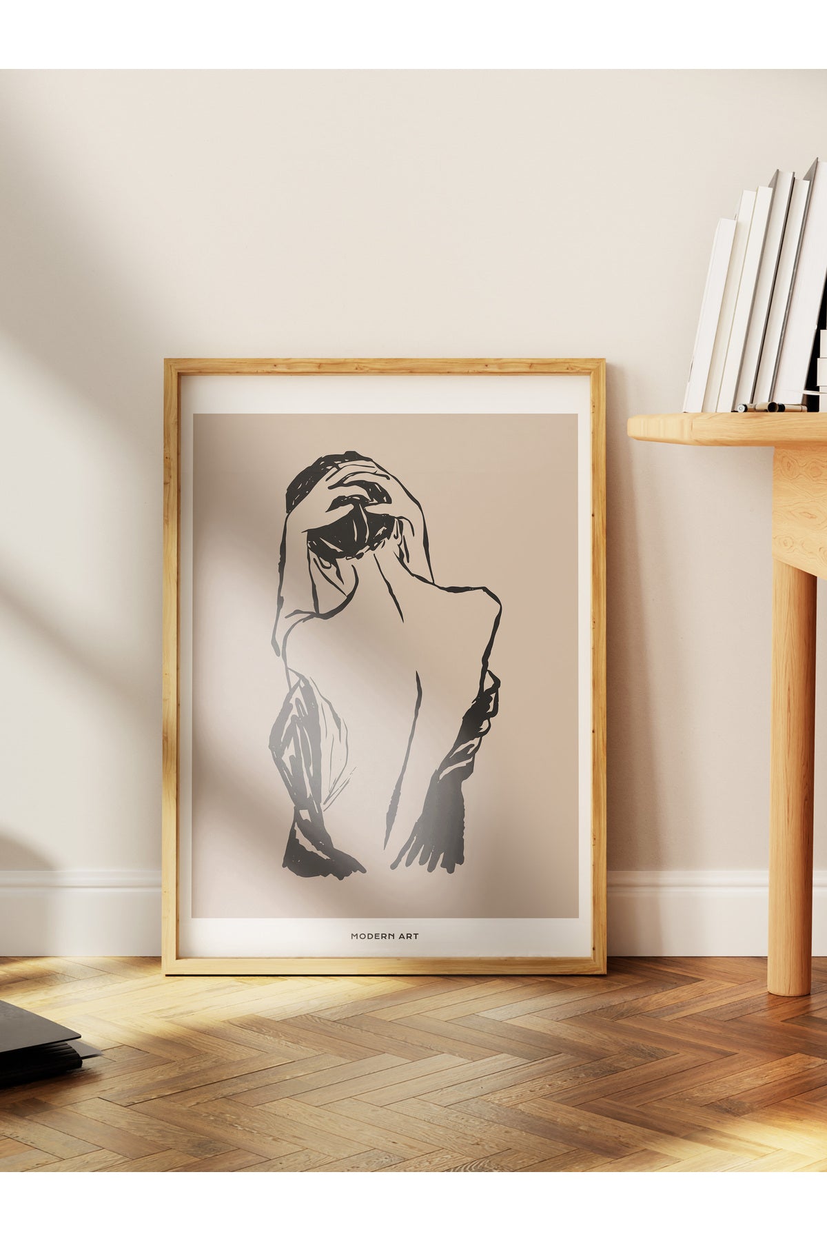 Soft Boho Çerçevesiz Duvar Posteri, İskandinav Temalı Poster - Salon, Mutfak ve Yatak Odası Dekoru