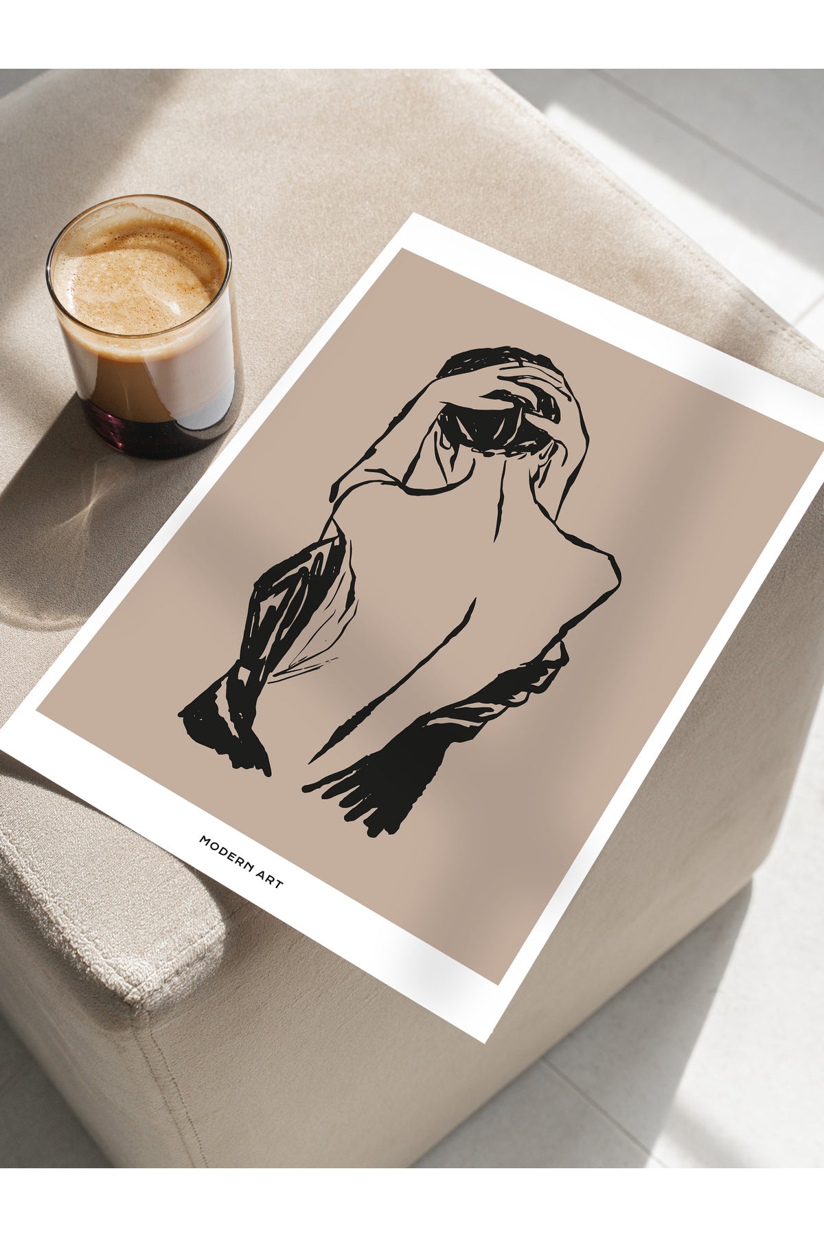 Soft Boho Çerçevesiz Duvar Posteri, İskandinav Temalı Poster - Salon, Mutfak ve Yatak Odası Dekoru