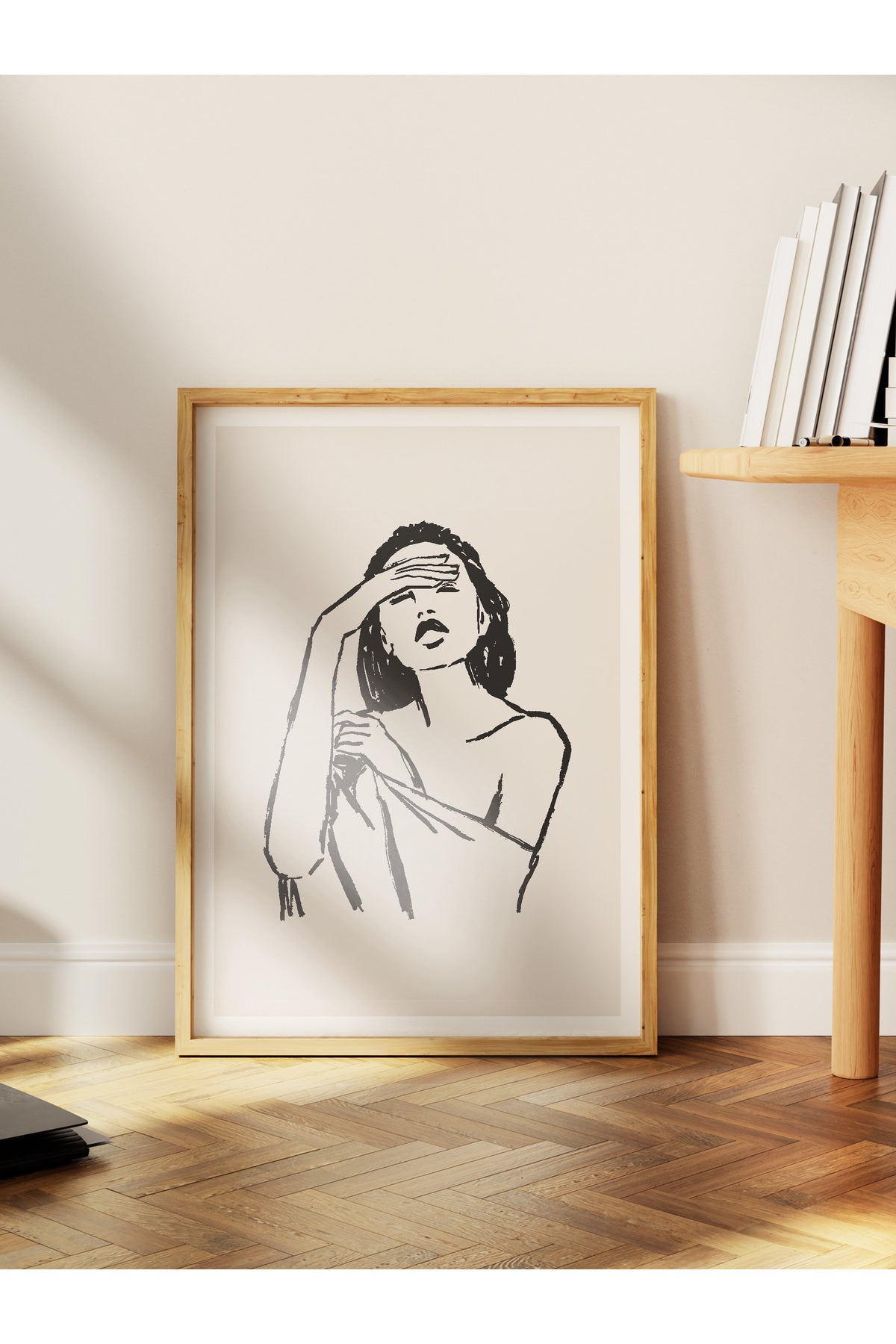 Soft Boho Çerçevesiz Duvar Posteri, İskandinav Temalı Poster - Salon, Mutfak ve Yatak Odası Dekoru