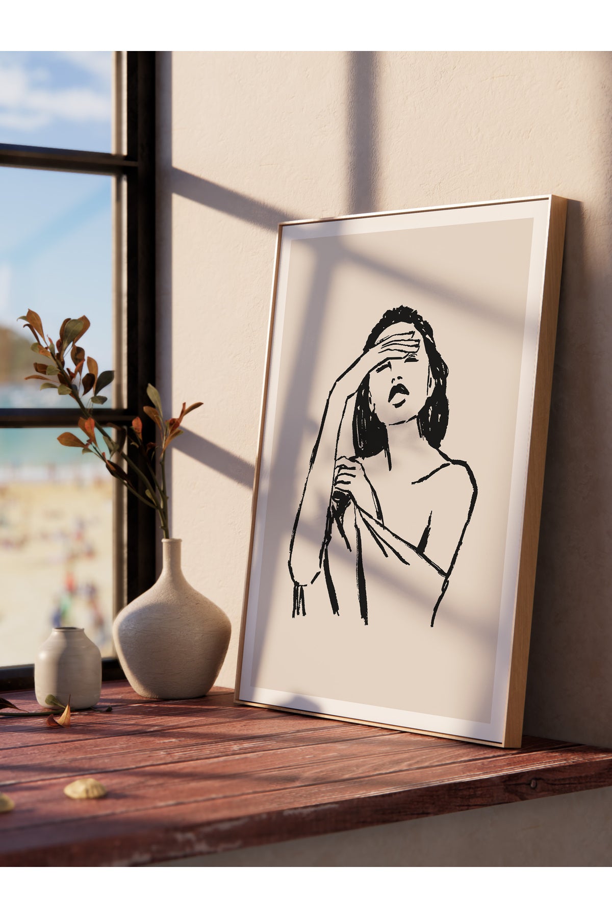 Soft Boho Çerçevesiz Duvar Posteri, İskandinav Temalı Poster - Salon, Mutfak ve Yatak Odası Dekoru