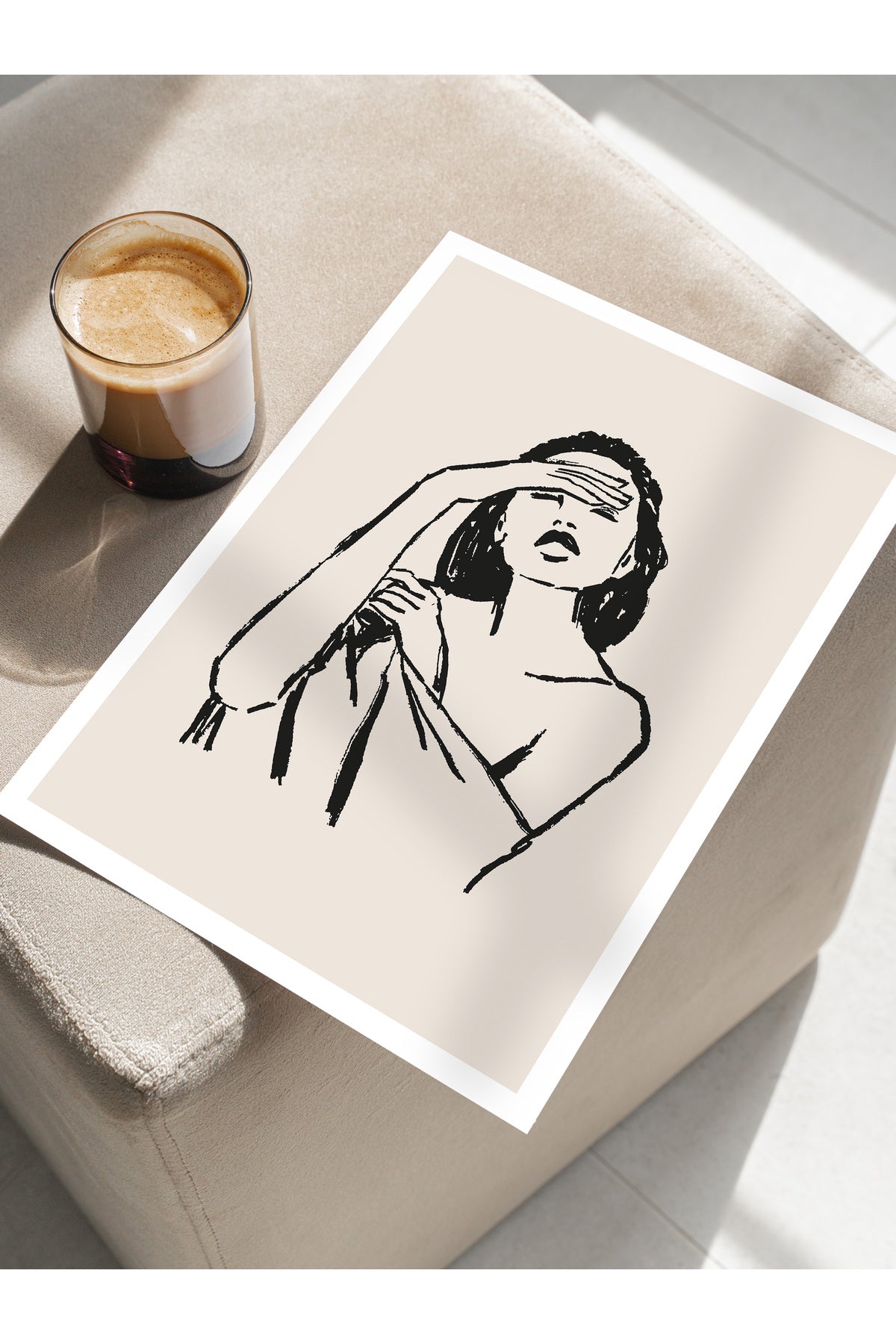 Soft Boho Çerçevesiz Duvar Posteri, İskandinav Temalı Poster - Salon, Mutfak ve Yatak Odası Dekoru