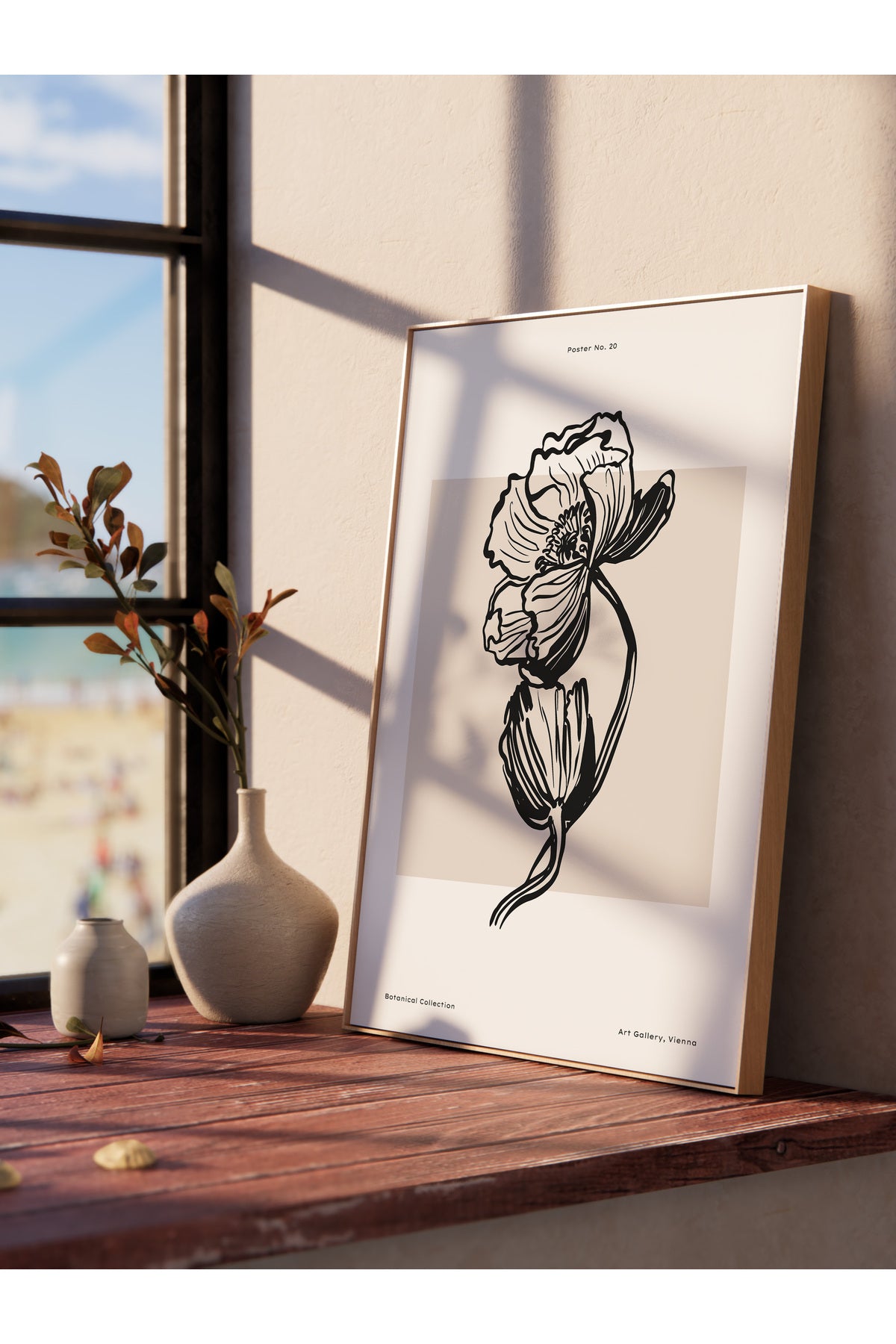 Soft Boho Çerçevesiz Duvar Posteri, İskandinav Temalı Poster - Salon, Mutfak ve Yatak Odası Dekoru