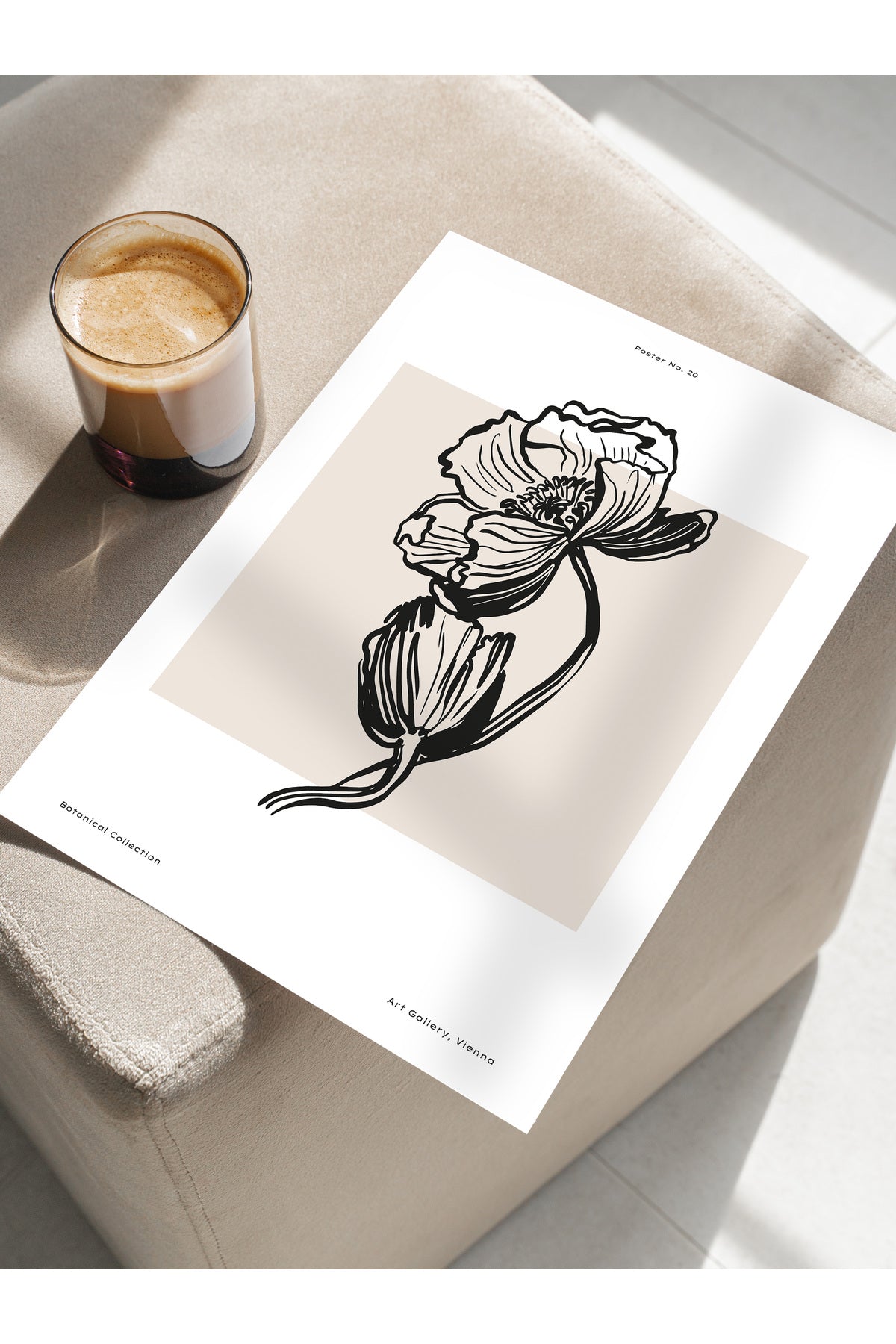 Soft Boho Çerçevesiz Duvar Posteri, İskandinav Temalı Poster - Salon, Mutfak ve Yatak Odası Dekoru