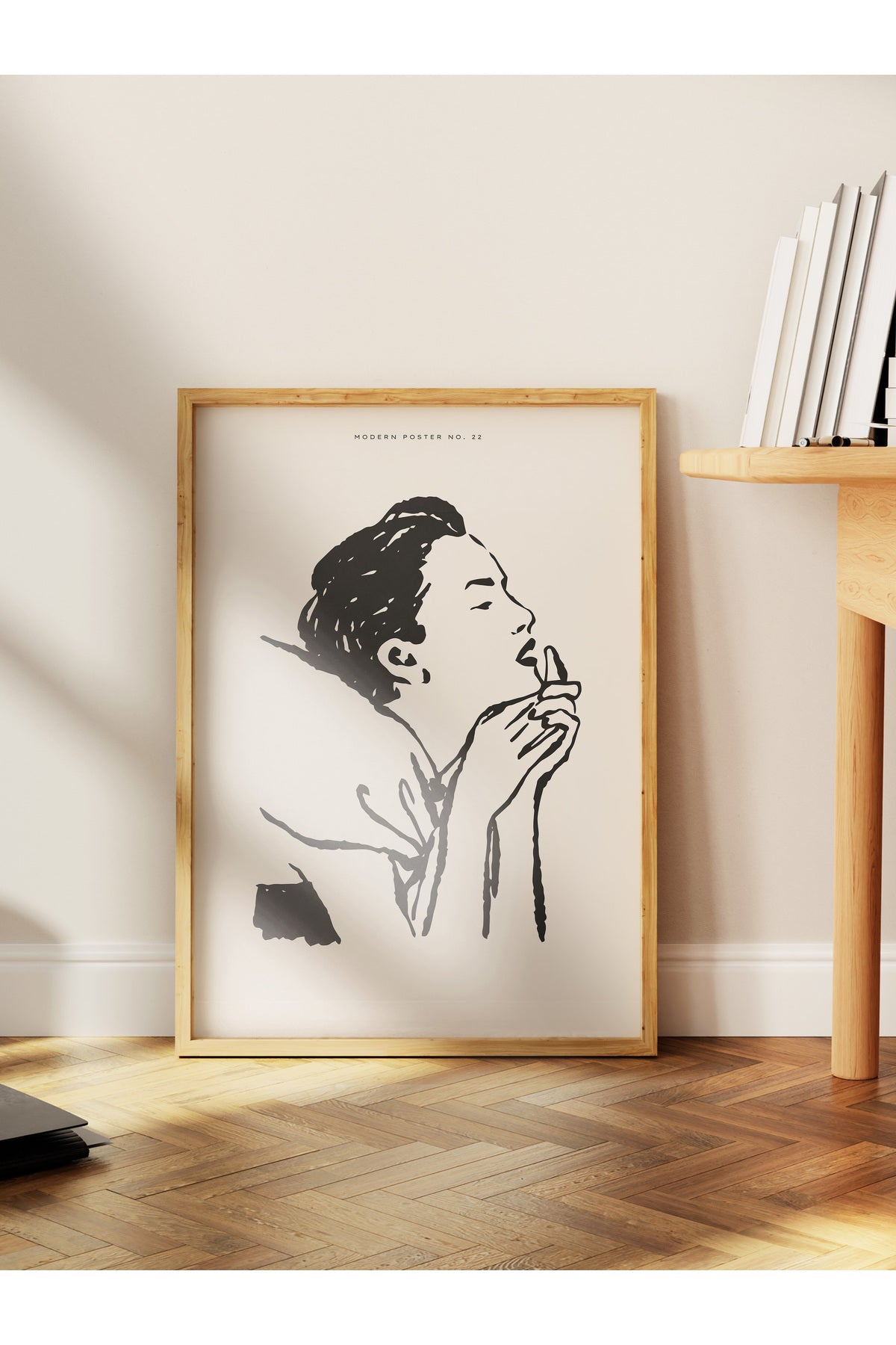 Soft Boho Çerçevesiz Duvar Posteri, İskandinav Temalı Poster - Salon, Mutfak ve Yatak Odası Dekoru