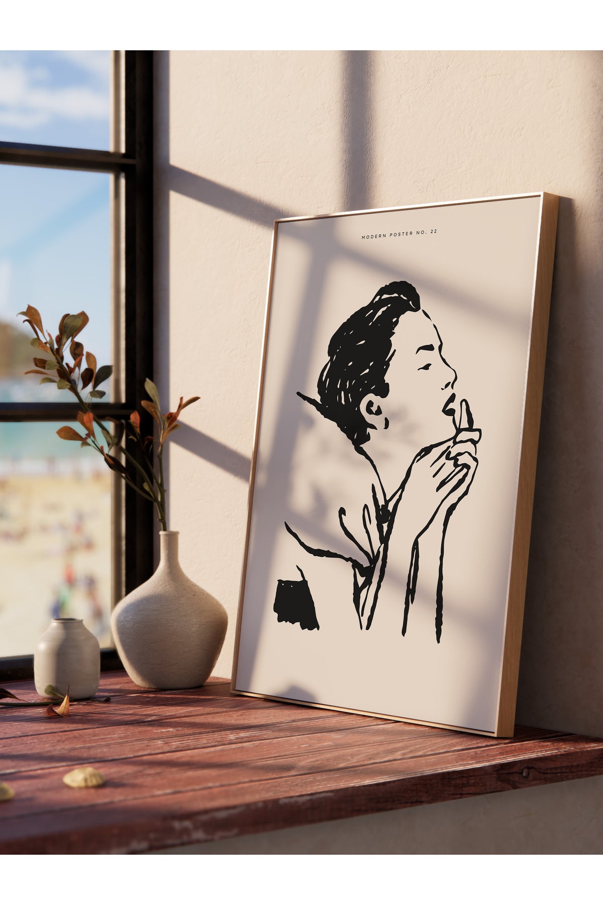 Soft Boho Çerçevesiz Duvar Posteri, İskandinav Temalı Poster - Salon, Mutfak ve Yatak Odası Dekoru