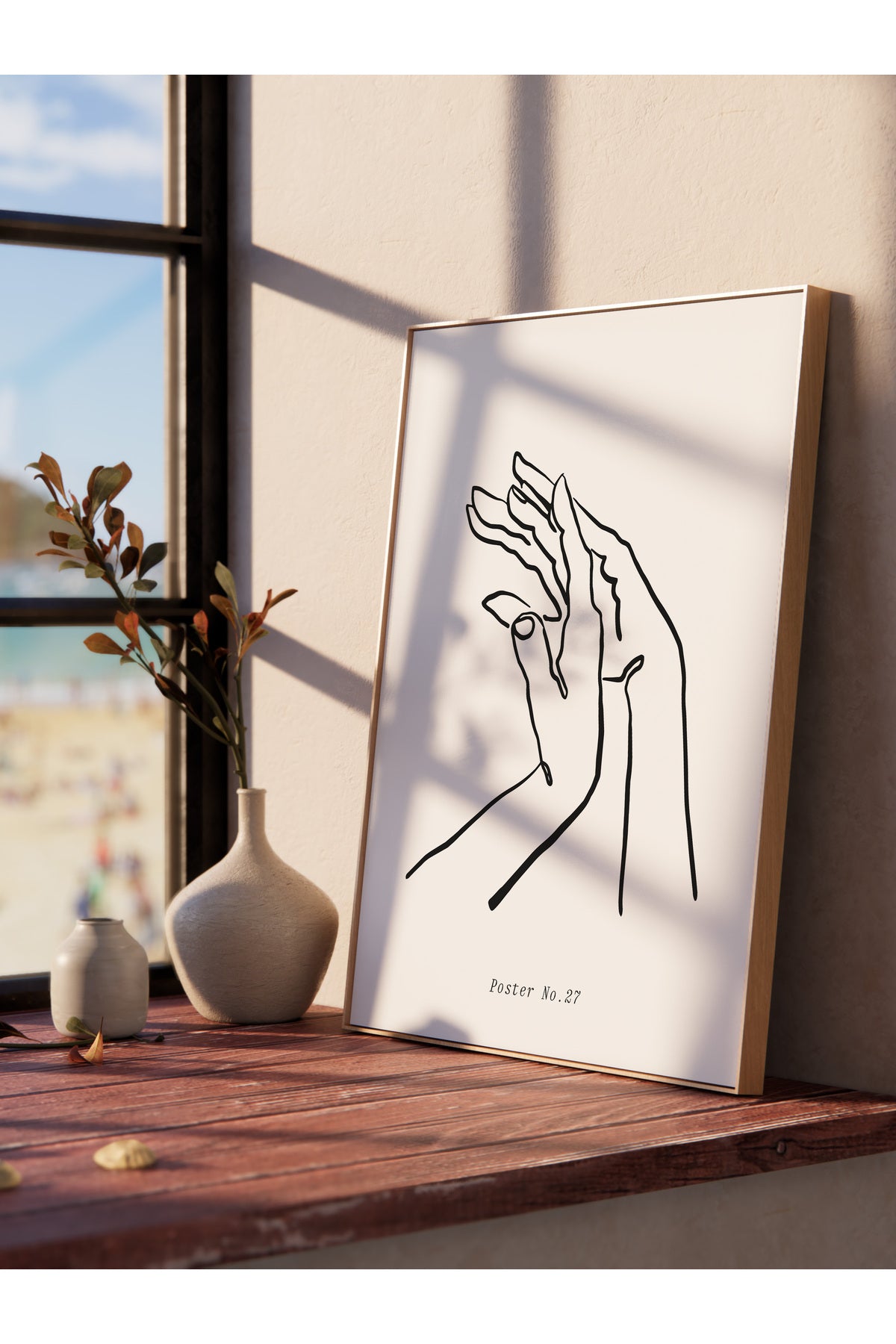 Soft Boho Çerçevesiz Duvar Posteri, İskandinav Temalı Poster - Salon, Mutfak ve Yatak Odası Dekoru