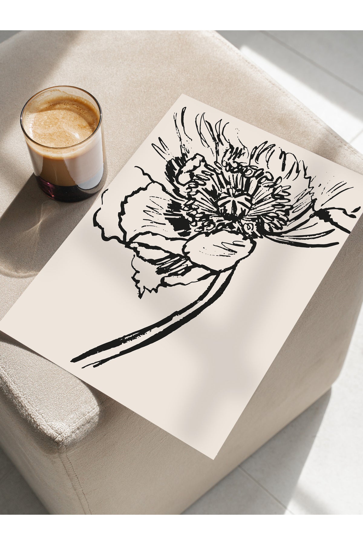 Soft Boho Çerçevesiz Duvar Posteri, İskandinav Temalı Poster - Salon, Mutfak ve Yatak Odası Dekoru