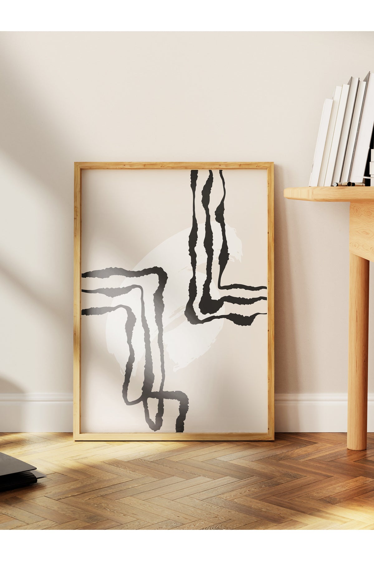 Soft Boho Çerçevesiz Duvar Posteri, İskandinav Temalı Poster - Salon, Mutfak ve Yatak Odası Dekoru