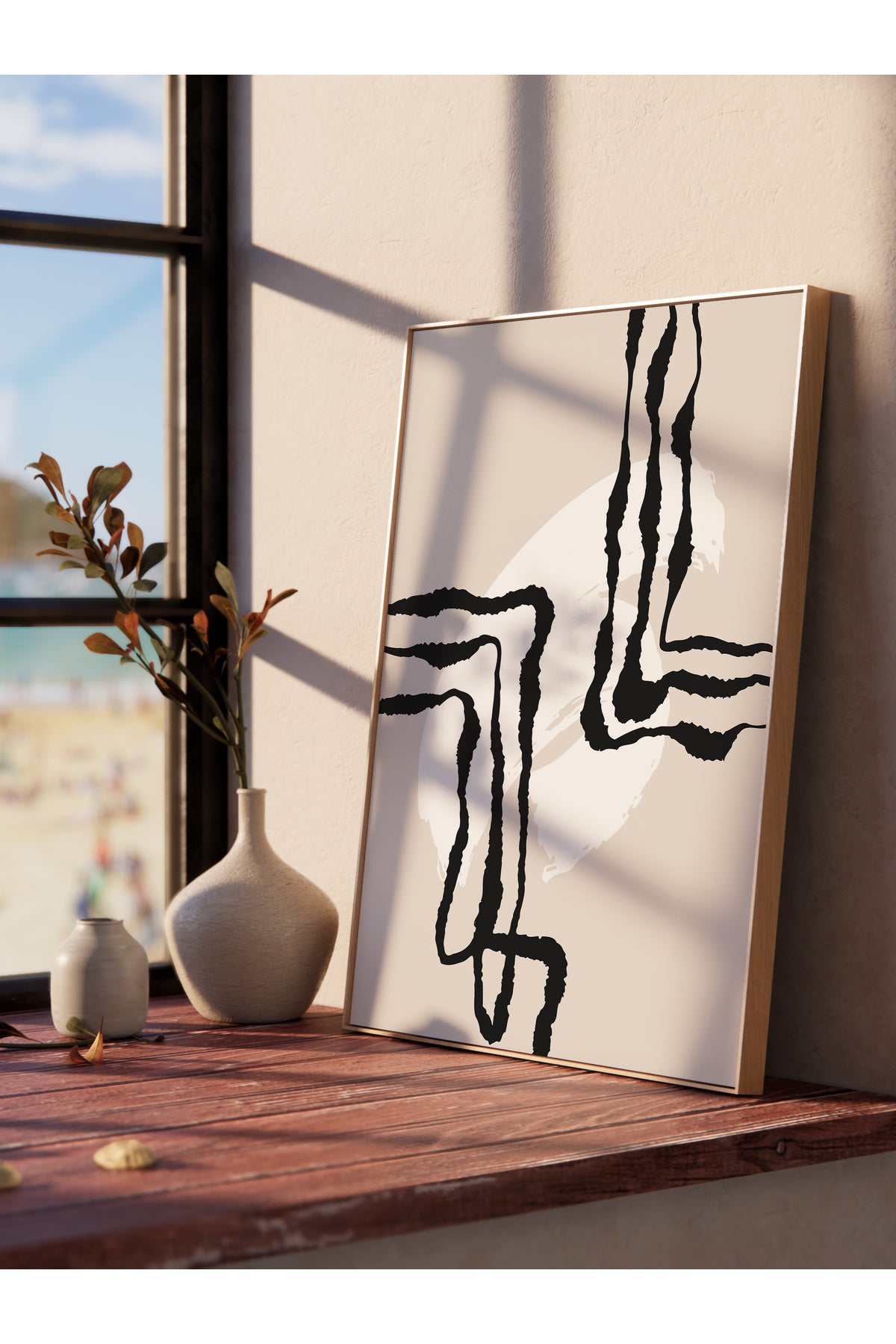 Soft Boho Çerçevesiz Duvar Posteri, İskandinav Temalı Poster - Salon, Mutfak ve Yatak Odası Dekoru