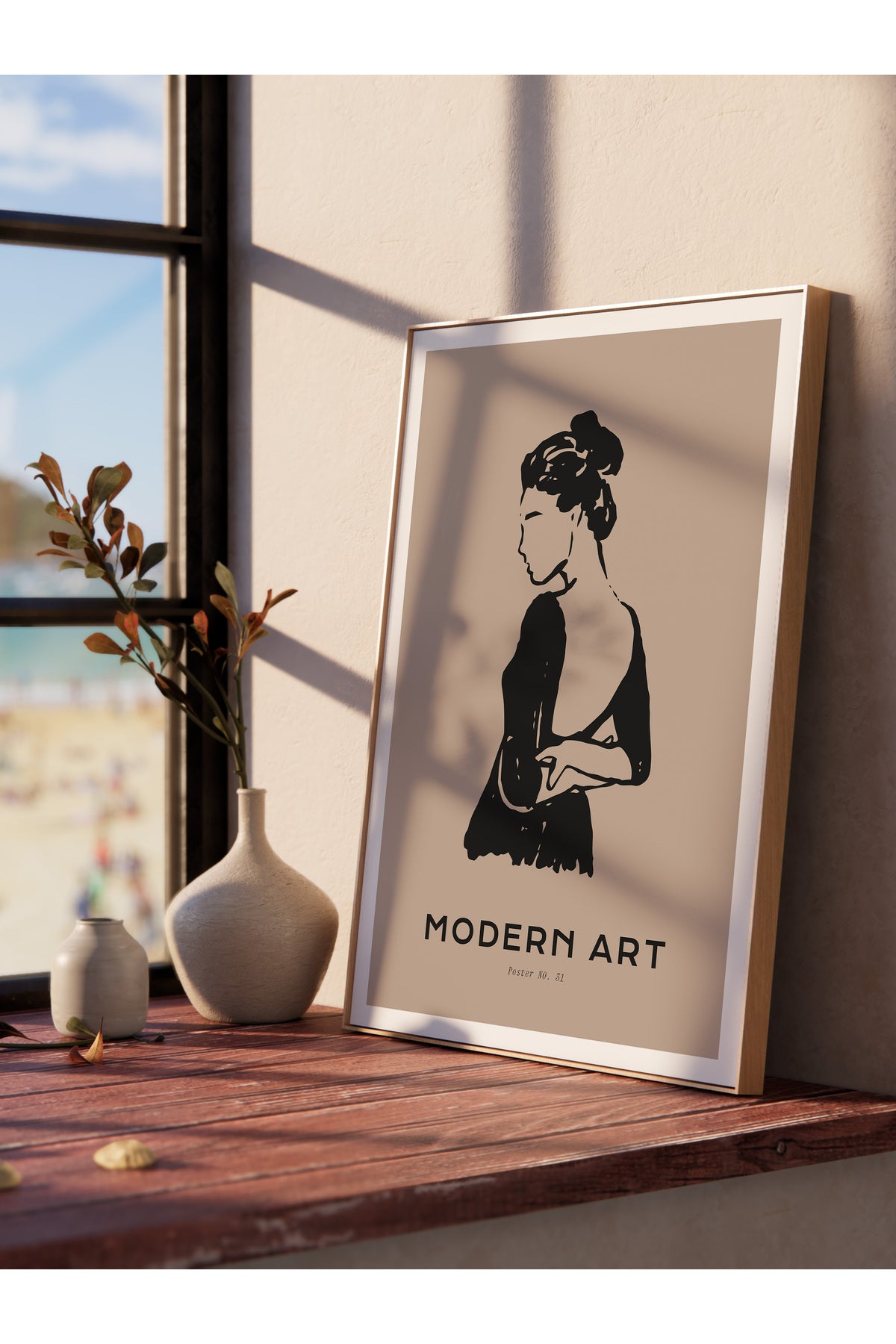 Soft Boho Çerçevesiz Duvar Posteri, İskandinav Temalı Poster - Salon, Mutfak ve Yatak Odası Dekoru