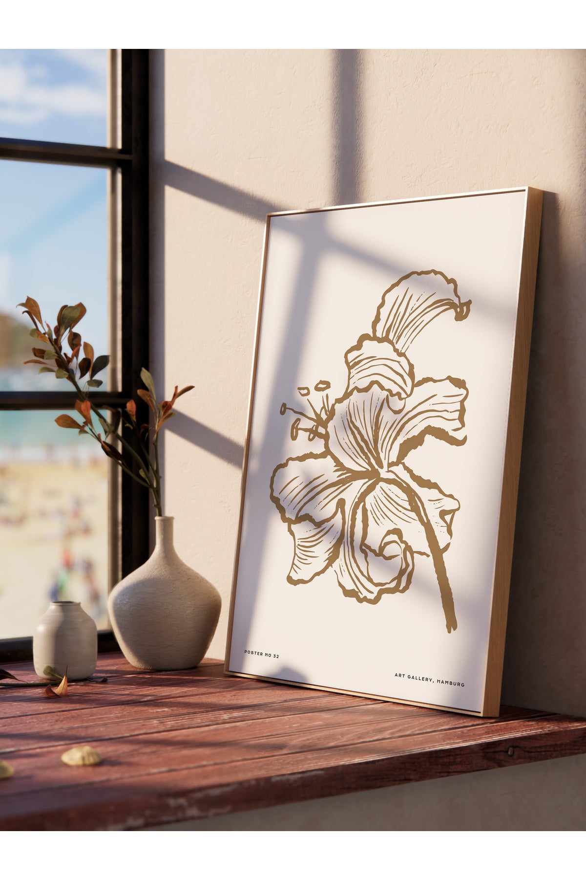 Soft Boho Çerçevesiz Duvar Posteri, İskandinav Temalı Poster - Salon, Mutfak ve Yatak Odası Dekoru