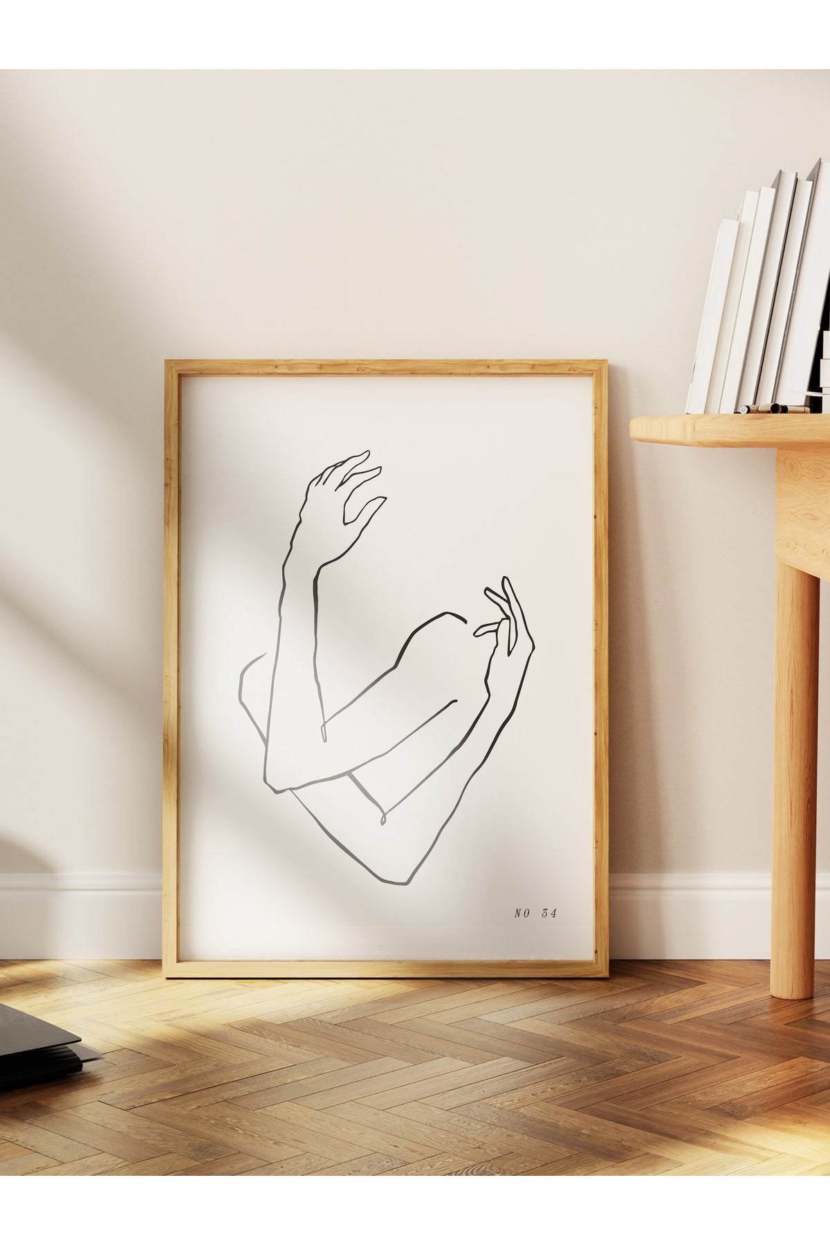 Soft Boho Çerçevesiz Duvar Posteri, İskandinav Temalı Poster - Salon, Mutfak ve Yatak Odası Dekoru