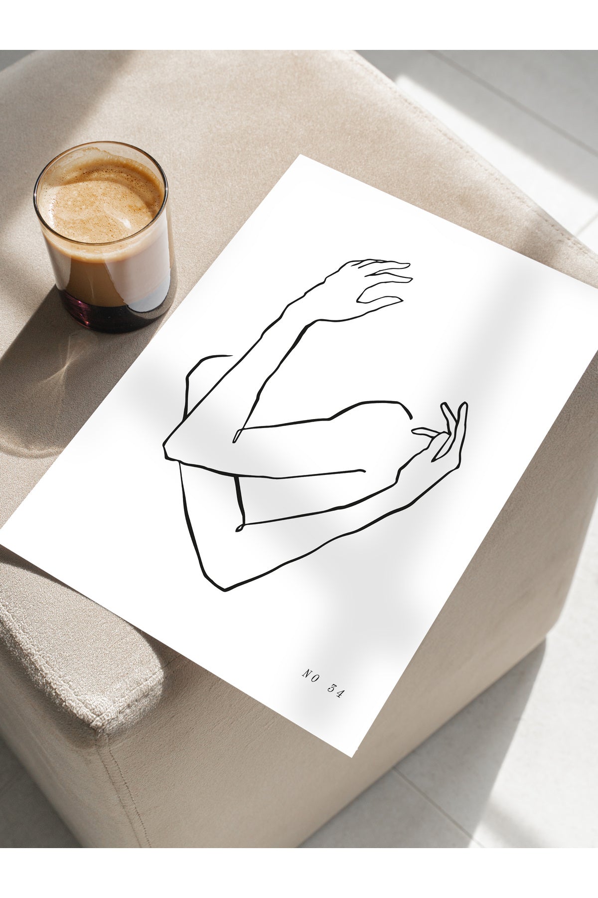 Soft Boho Çerçevesiz Duvar Posteri, İskandinav Temalı Poster - Salon, Mutfak ve Yatak Odası Dekoru