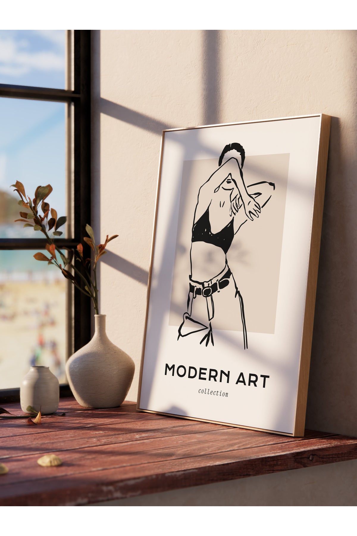 Soft Boho Çerçevesiz Duvar Posteri, İskandinav Temalı Poster - Salon, Mutfak ve Yatak Odası Dekoru