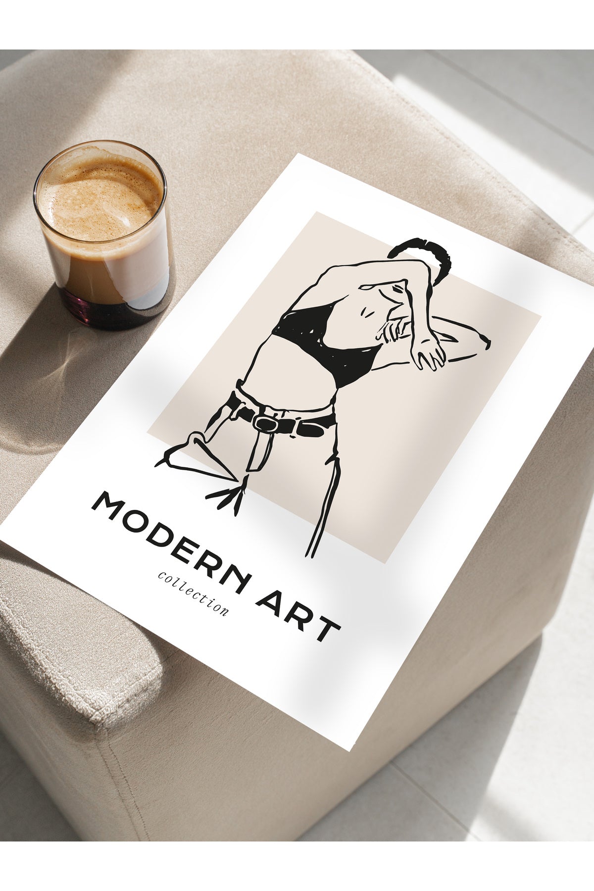 Soft Boho Çerçevesiz Duvar Posteri, İskandinav Temalı Poster - Salon, Mutfak ve Yatak Odası Dekoru