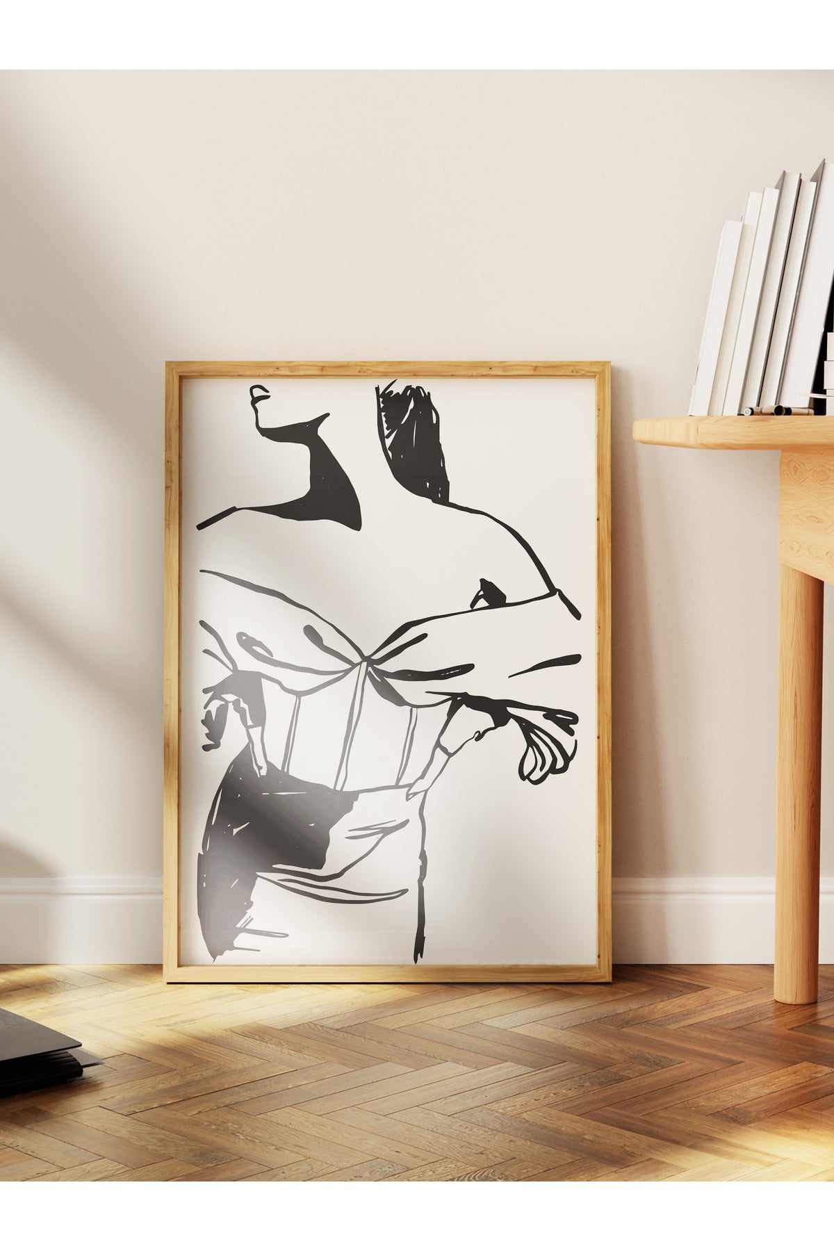 Soft Boho Çerçevesiz Duvar Posteri, İskandinav Temalı Poster - Salon, Mutfak ve Yatak Odası Dekoru