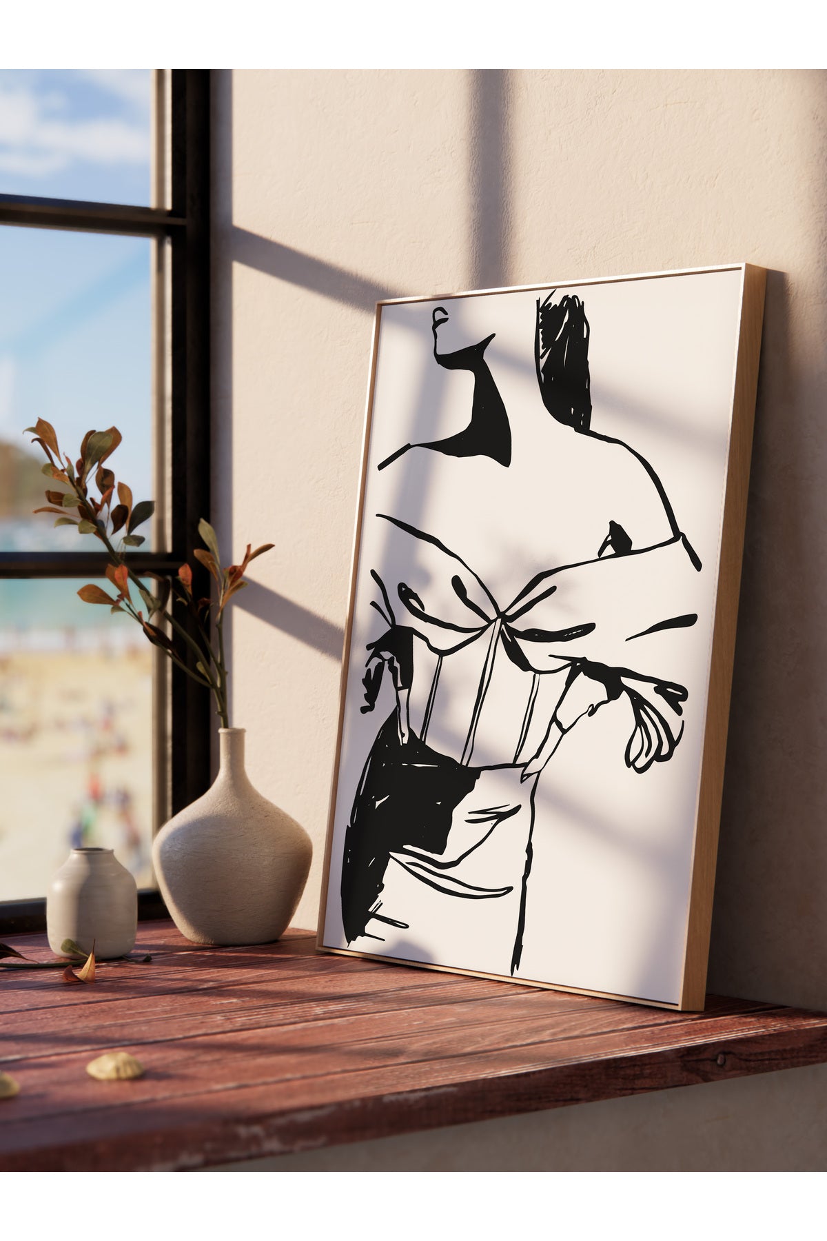 Soft Boho Çerçevesiz Duvar Posteri, İskandinav Temalı Poster - Salon, Mutfak ve Yatak Odası Dekoru