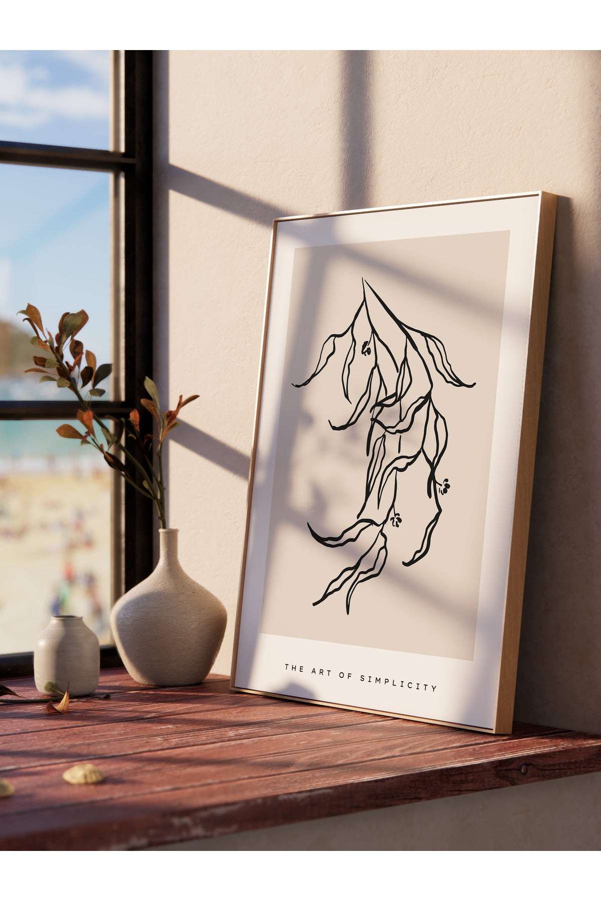 Soft Boho Çerçevesiz Duvar Posteri, İskandinav Temalı Poster - Salon, Mutfak ve Yatak Odası Dekoru