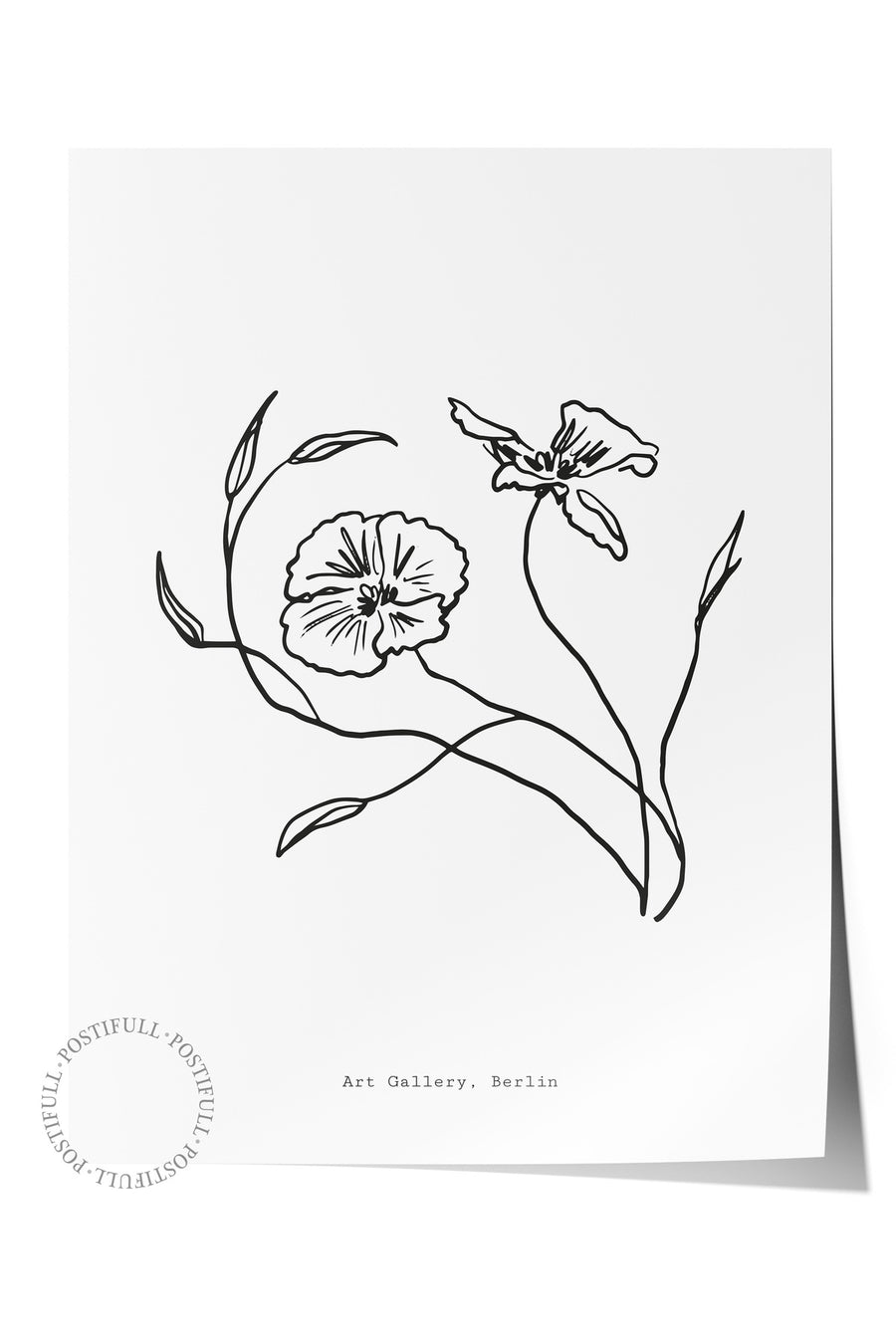 Farklı Tonlarda Çiçek Çizimi Bohem & Boho Çerçevesiz Poster