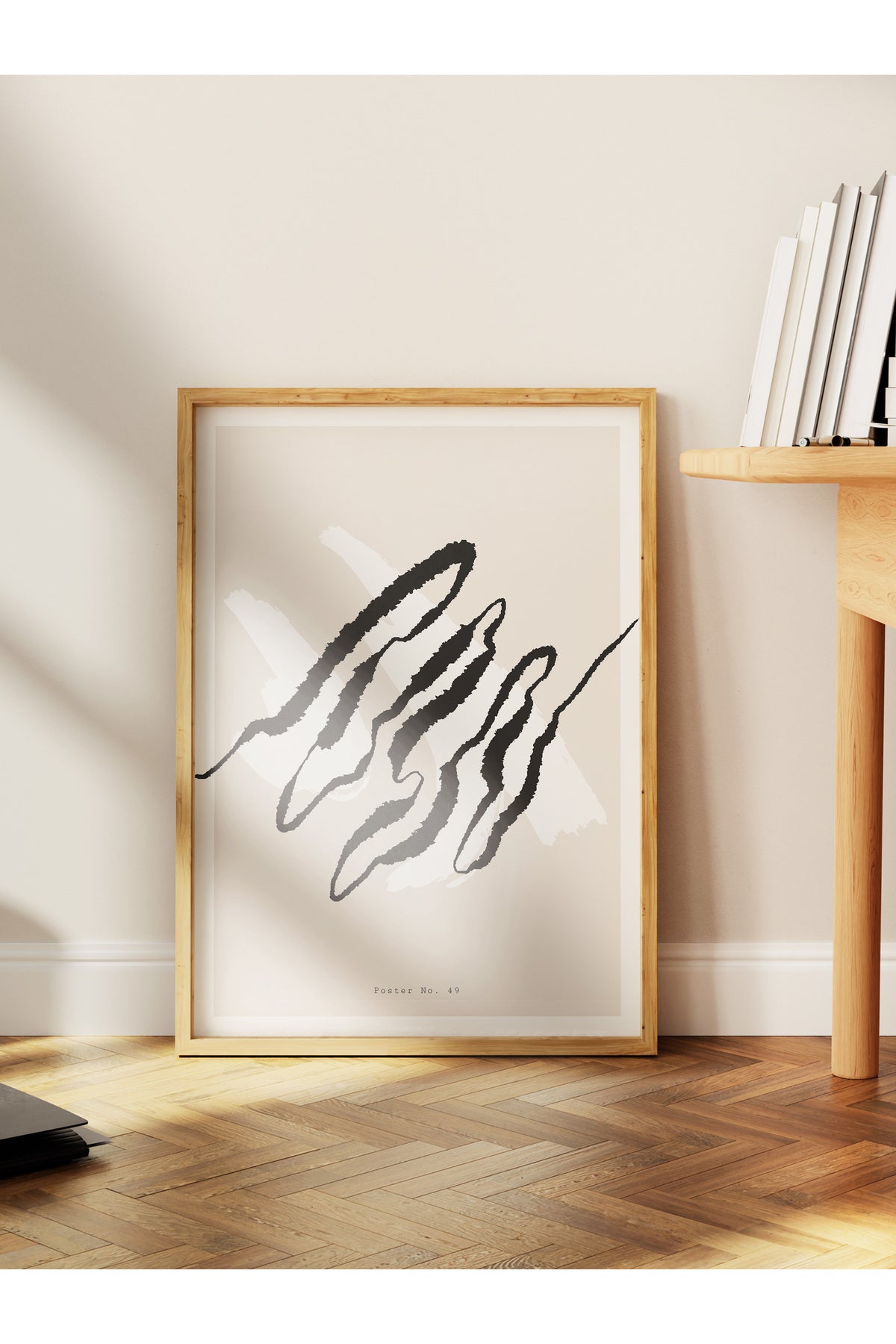 Soft Boho Çerçevesiz Duvar Posteri, İskandinav Temalı Poster - Salon, Mutfak ve Yatak Odası Dekoru