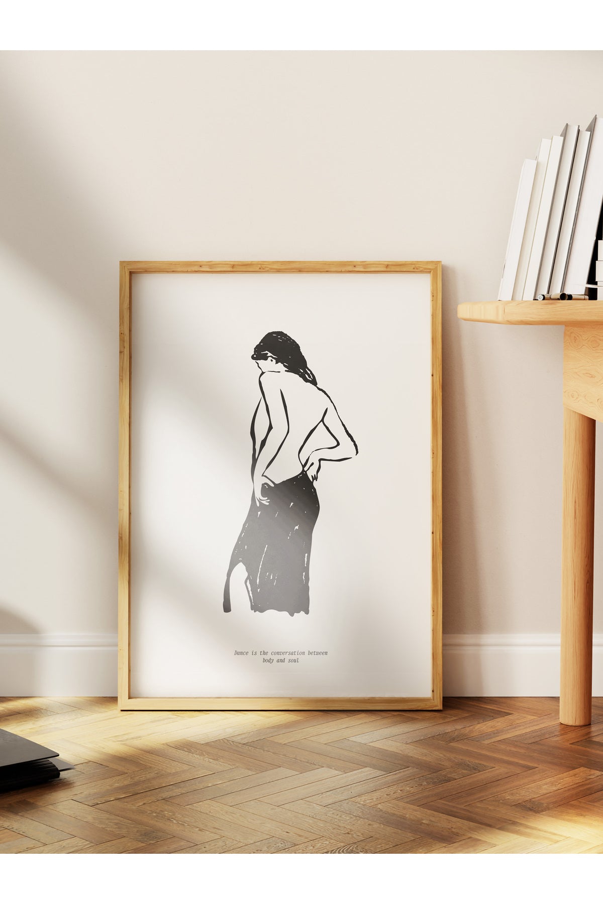 Soft Boho Çerçevesiz Duvar Posteri, İskandinav Temalı Poster - Salon, Mutfak ve Yatak Odası Dekoru
