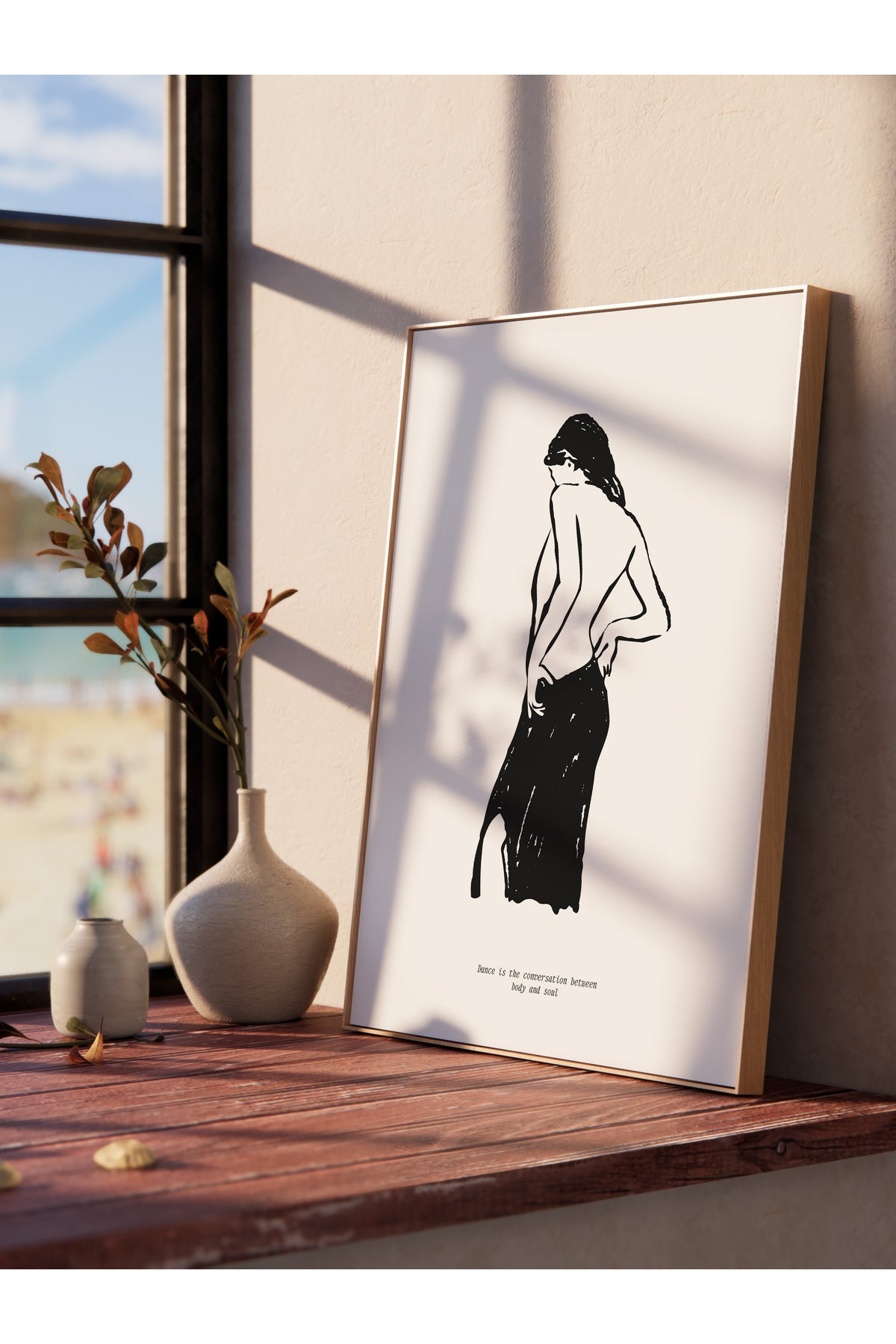 Soft Boho Çerçevesiz Duvar Posteri, İskandinav Temalı Poster - Salon, Mutfak ve Yatak Odası Dekoru