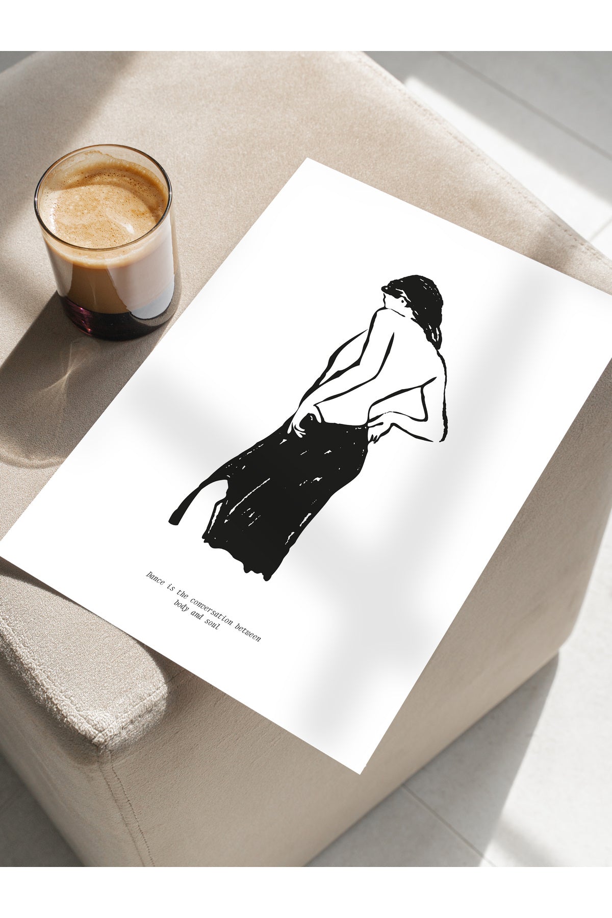 Soft Boho Çerçevesiz Duvar Posteri, İskandinav Temalı Poster - Salon, Mutfak ve Yatak Odası Dekoru