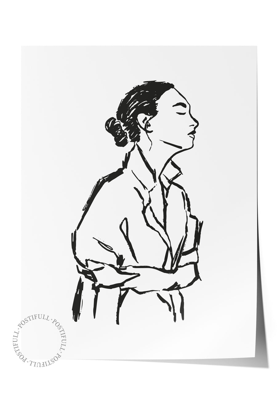 Çizgi Sanatı Kadın Figürü Bohem & Boho Çerçevesiz Poster