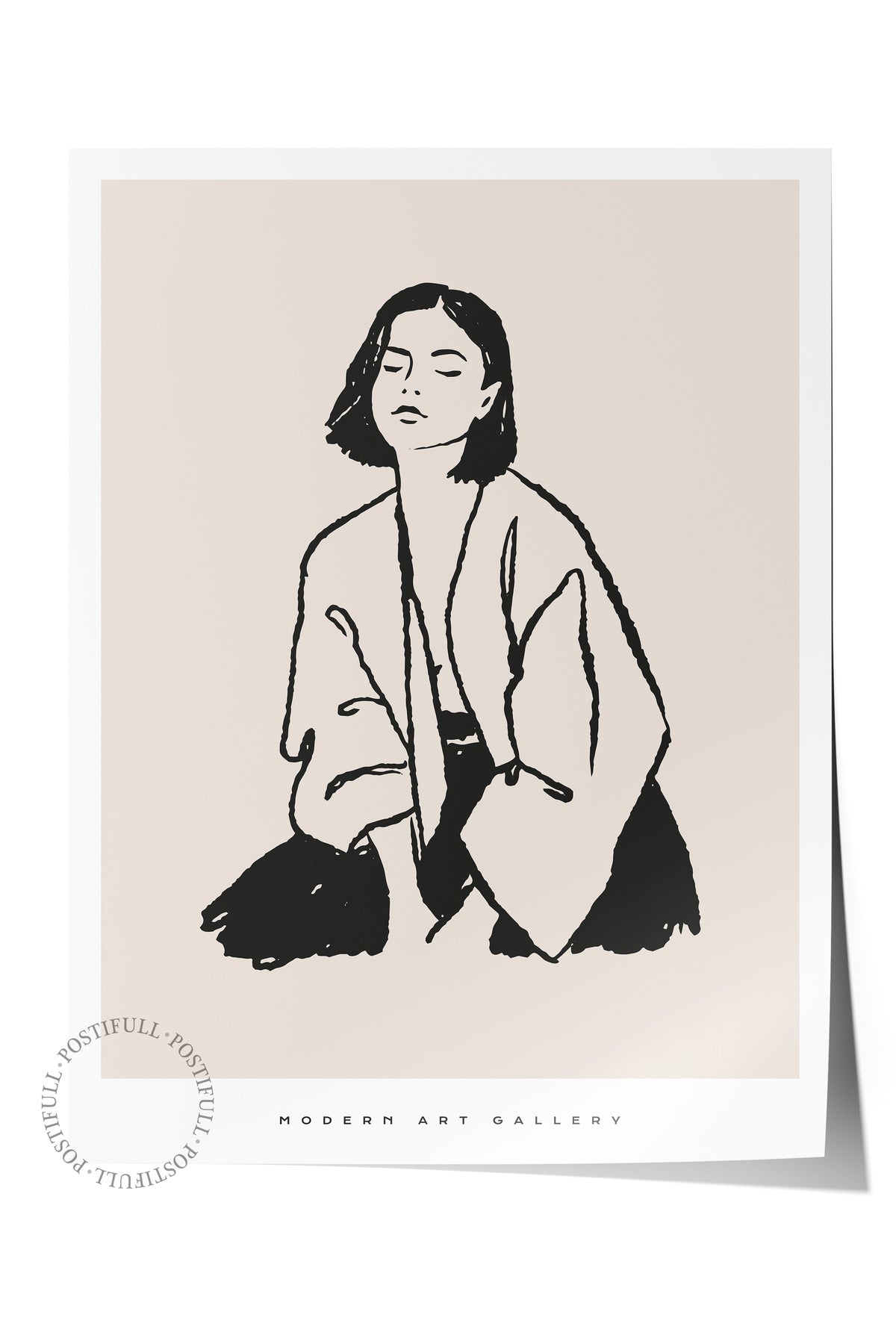 Soft Boho Çerçevesiz Duvar Posteri, İskandinav Temalı Poster - Salon, Mutfak ve Yatak Odası Dekoru