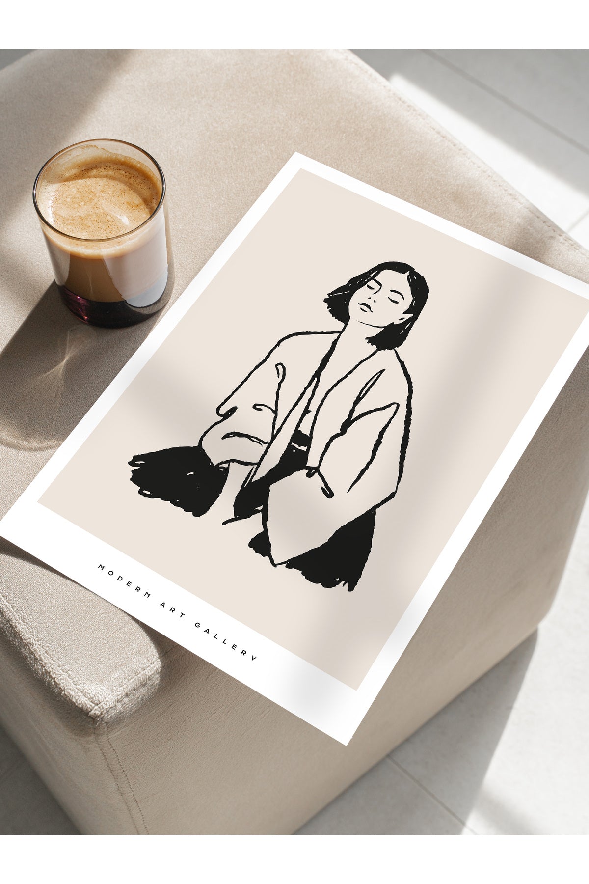 Soft Boho Çerçevesiz Duvar Posteri, İskandinav Temalı Poster - Salon, Mutfak ve Yatak Odası Dekoru