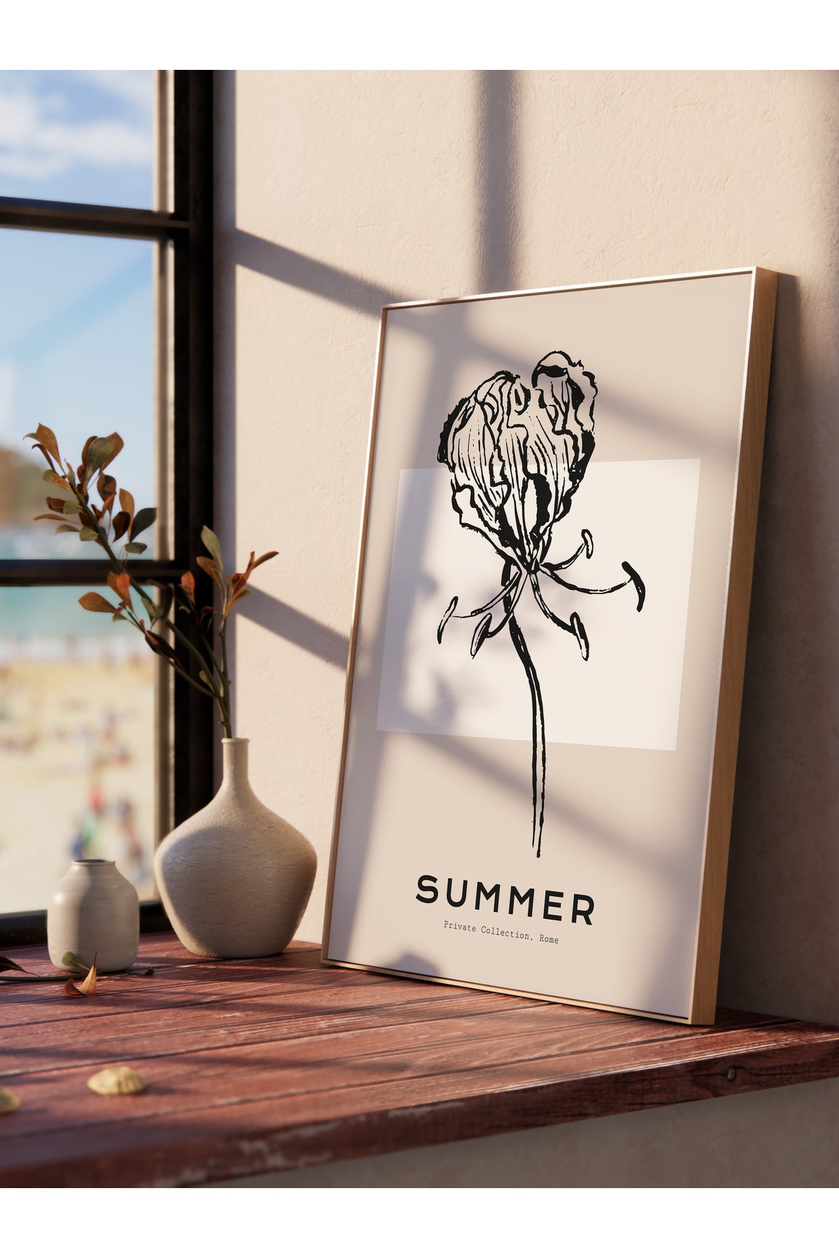 Soft Boho Çerçevesiz Duvar Posteri, İskandinav Temalı Poster - Salon, Mutfak ve Yatak Odası Dekoru