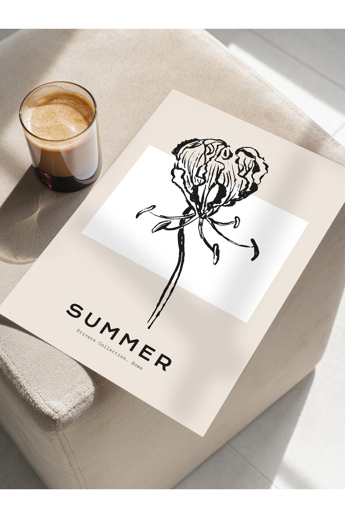 Soft Boho Çerçevesiz Duvar Posteri, İskandinav Temalı Poster - Salon, Mutfak ve Yatak Odası Dekoru