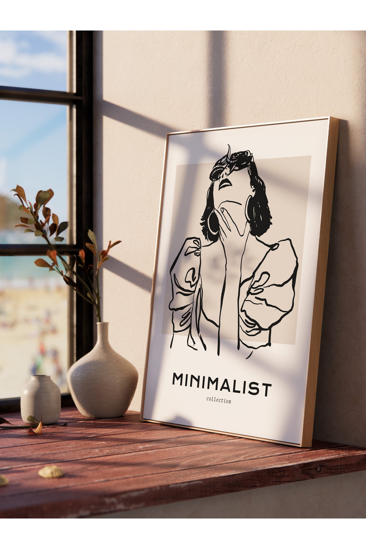 Soft Boho Çerçevesiz Duvar Posteri, İskandinav Temalı Poster - Salon, Mutfak ve Yatak Odası Dekoru