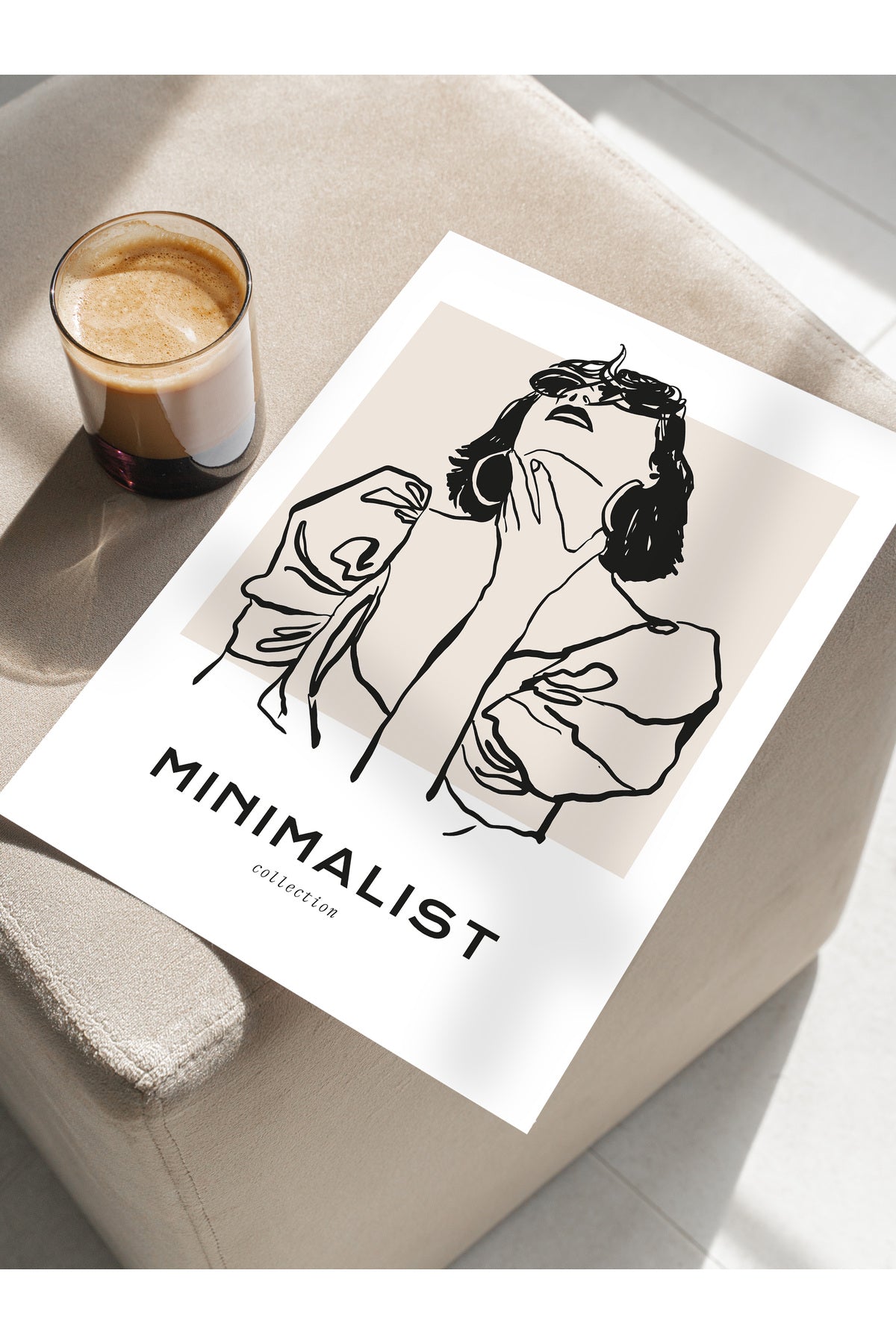 Soft Boho Çerçevesiz Duvar Posteri, İskandinav Temalı Poster - Salon, Mutfak ve Yatak Odası Dekoru