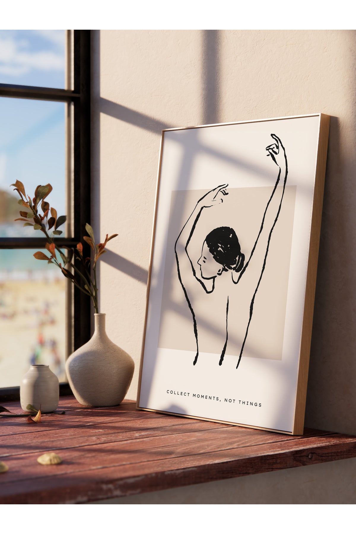 Soft Boho Çerçevesiz Duvar Posteri, İskandinav Temalı Poster - Salon, Mutfak ve Yatak Odası Dekoru