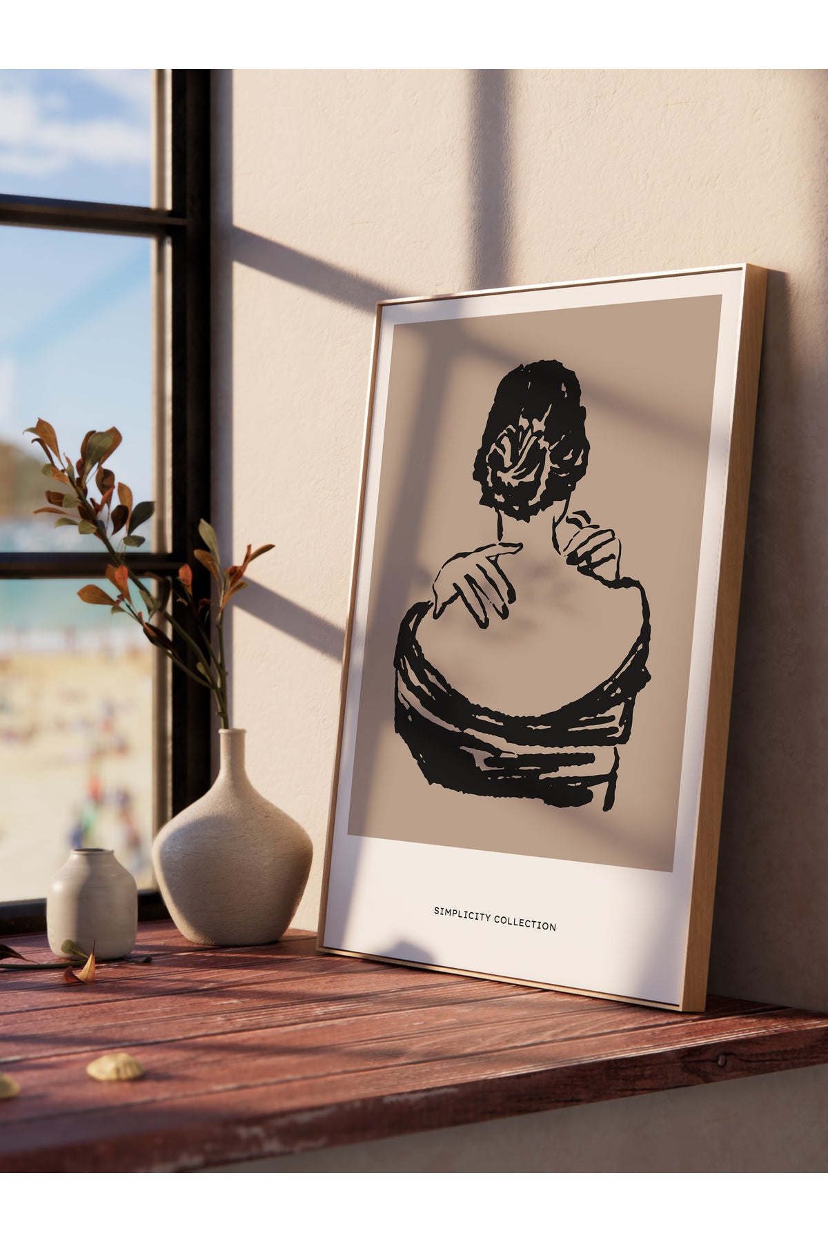 Soft Boho Çerçevesiz Duvar Posteri, İskandinav Temalı Poster - Salon, Mutfak ve Yatak Odası Dekoru