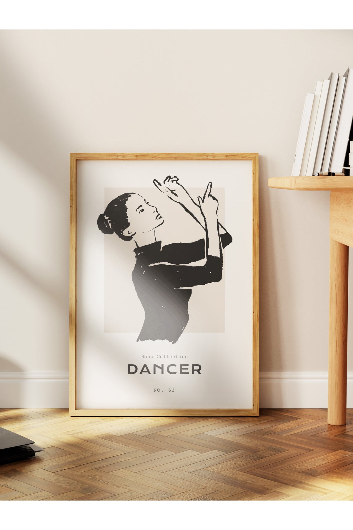 Soft Boho Çerçevesiz Duvar Posteri, İskandinav Temalı Poster - Salon, Mutfak ve Yatak Odası Dekoru