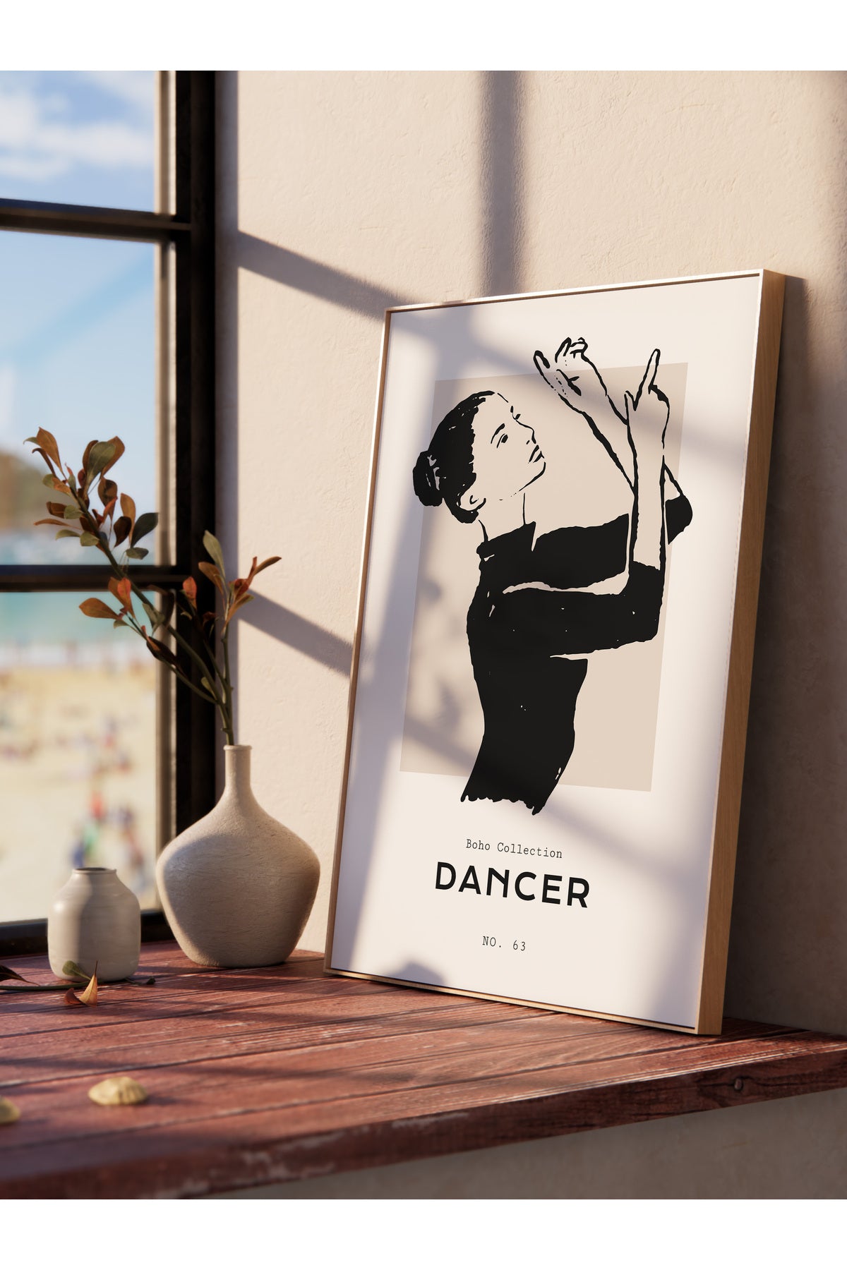 Soft Boho Çerçevesiz Duvar Posteri, İskandinav Temalı Poster - Salon, Mutfak ve Yatak Odası Dekoru