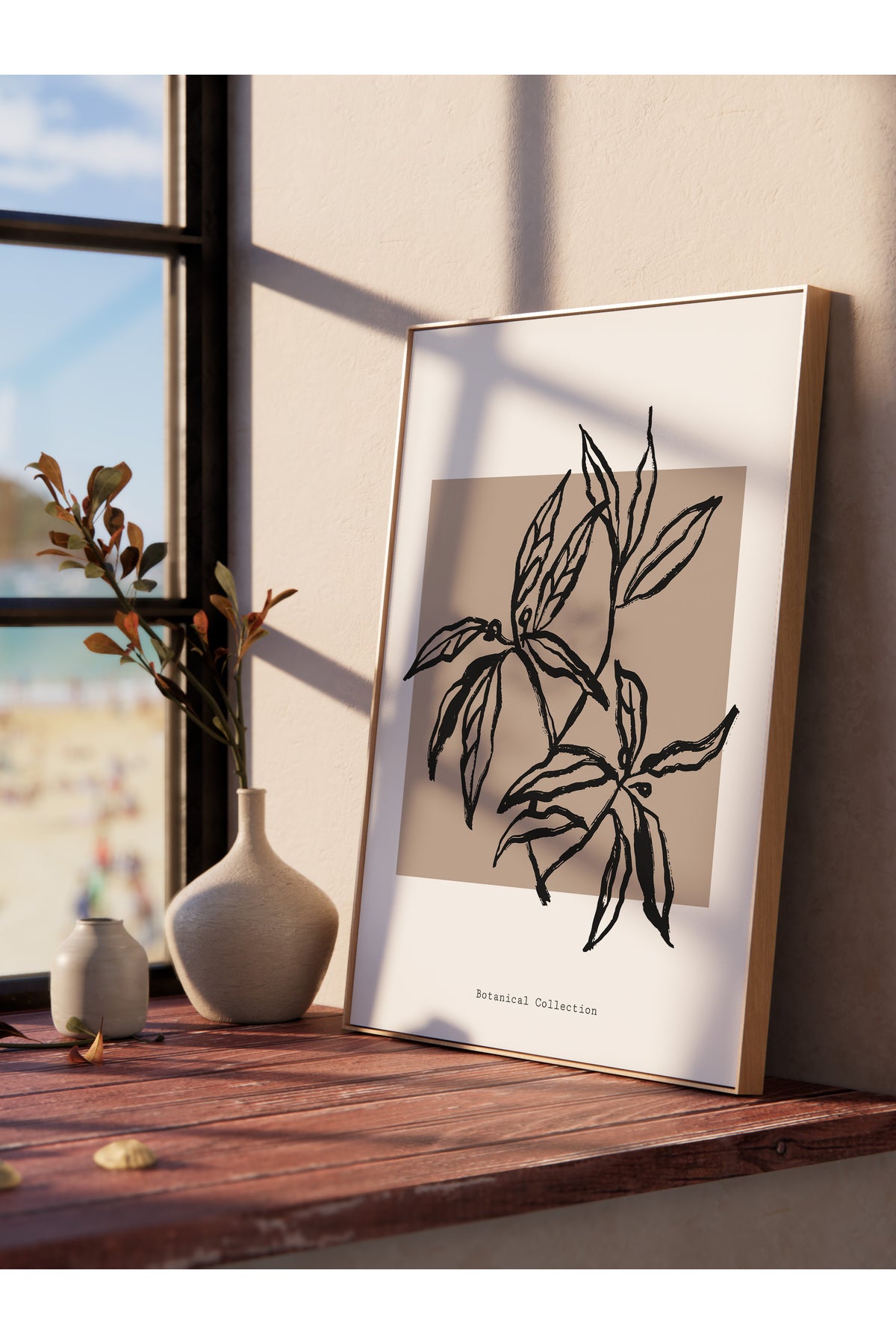 Soft Boho Çerçevesiz Duvar Posteri, İskandinav Temalı Poster - Salon, Mutfak ve Yatak Odası Dekoru