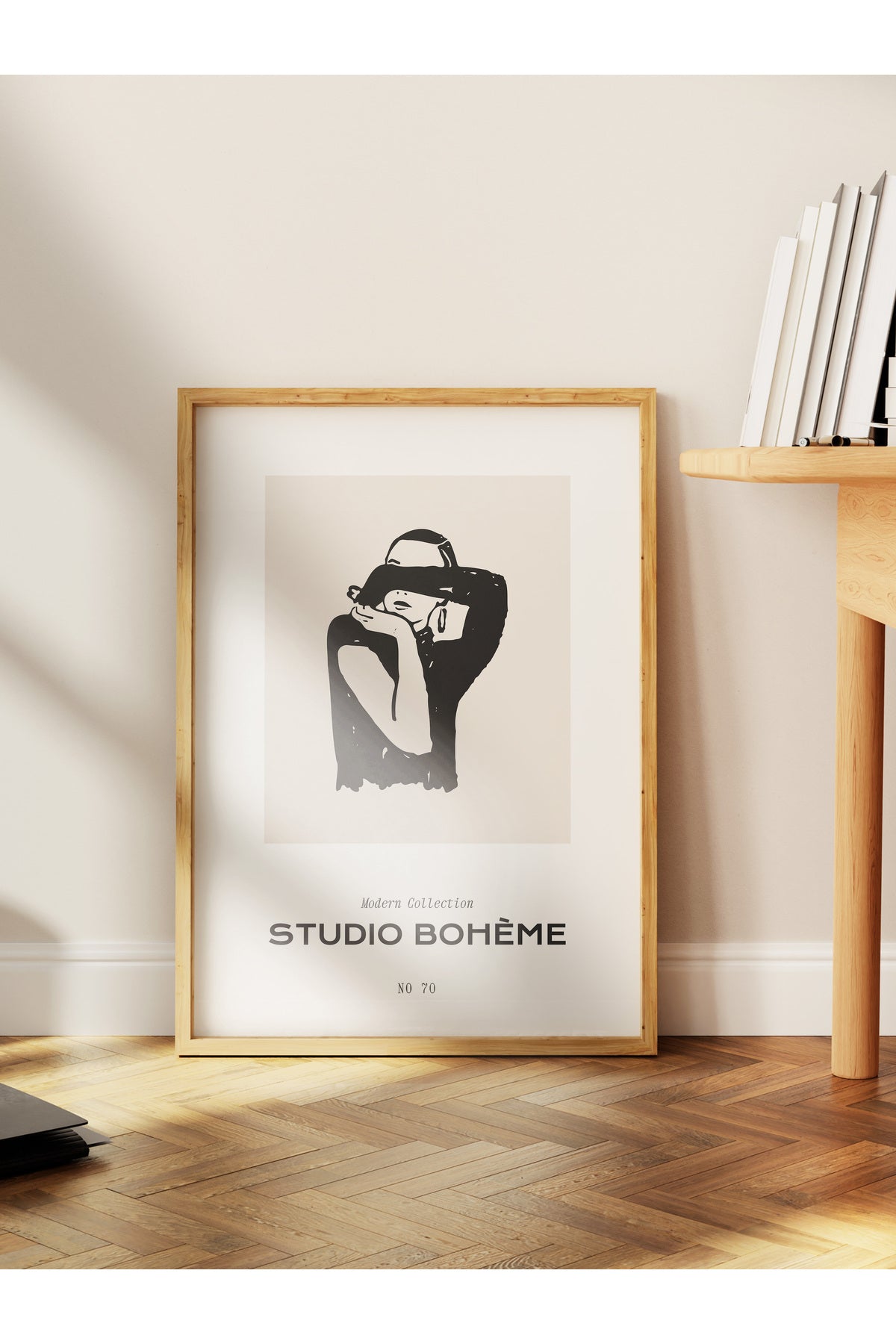 Soft Boho Çerçevesiz Duvar Posteri, İskandinav Temalı Poster - Salon, Mutfak ve Yatak Odası Dekoru