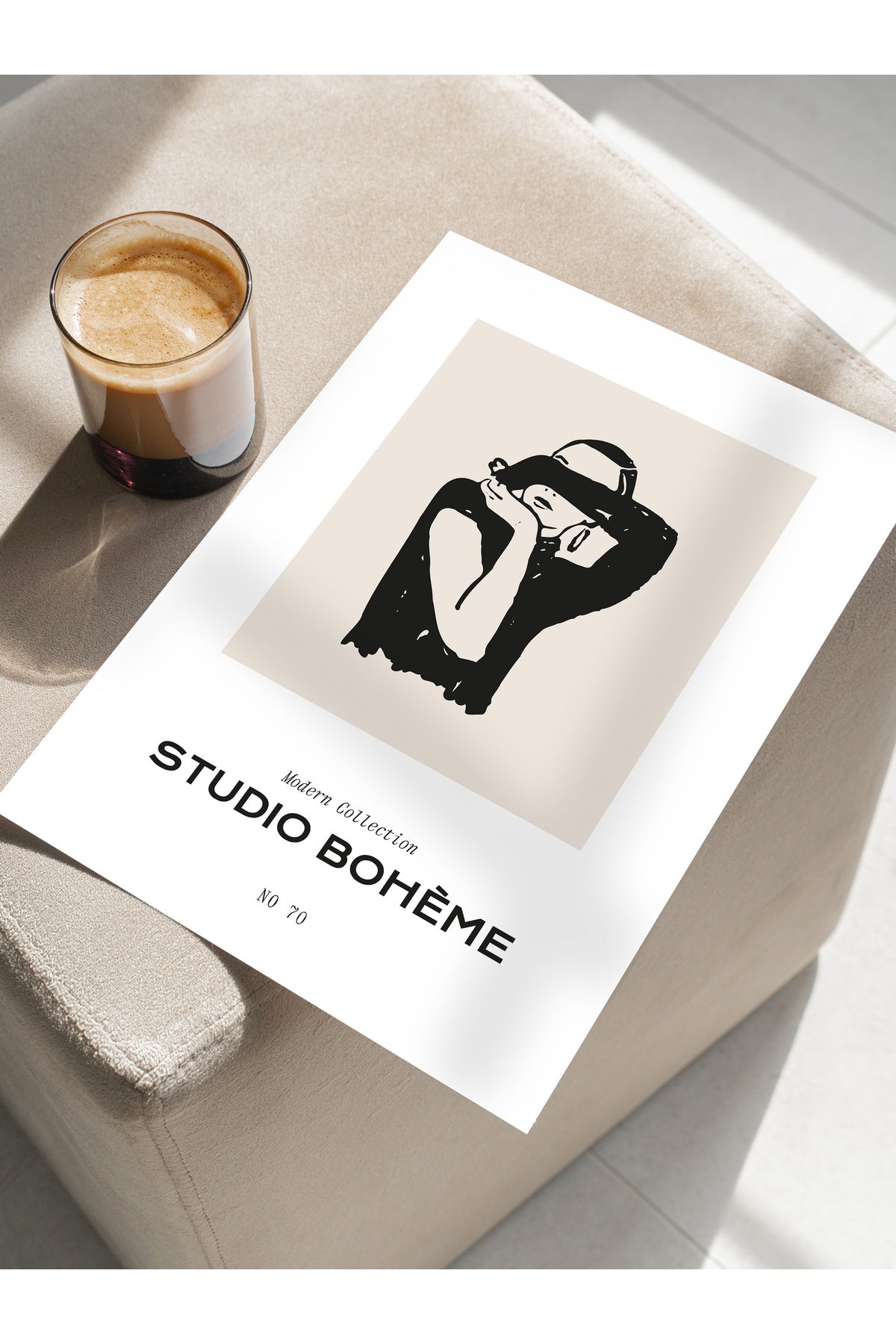Soft Boho Çerçevesiz Duvar Posteri, İskandinav Temalı Poster - Salon, Mutfak ve Yatak Odası Dekoru