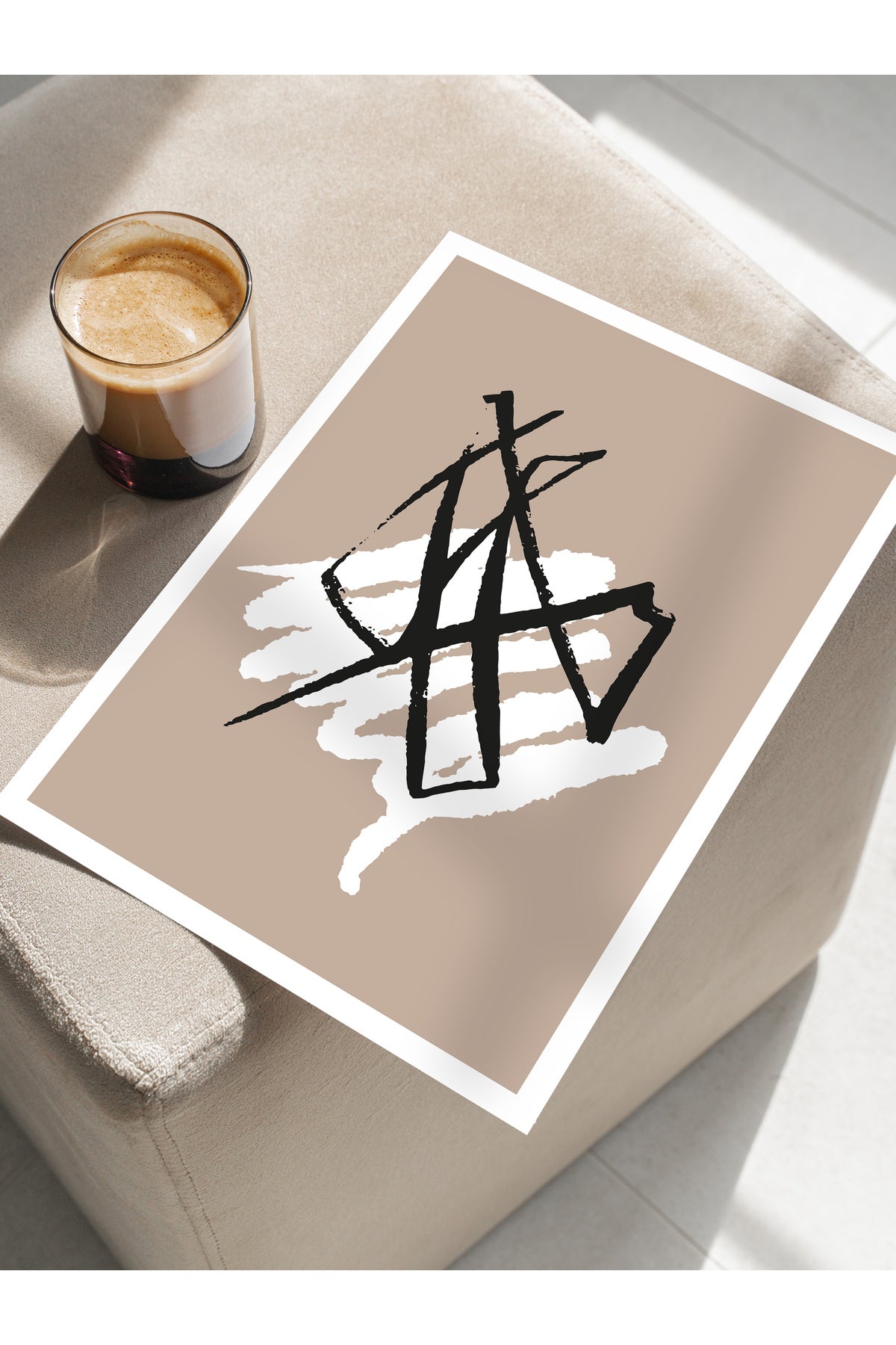 Soft Boho Çerçevesiz Duvar Posteri, İskandinav Temalı Poster - Salon, Mutfak ve Yatak Odası Dekoru