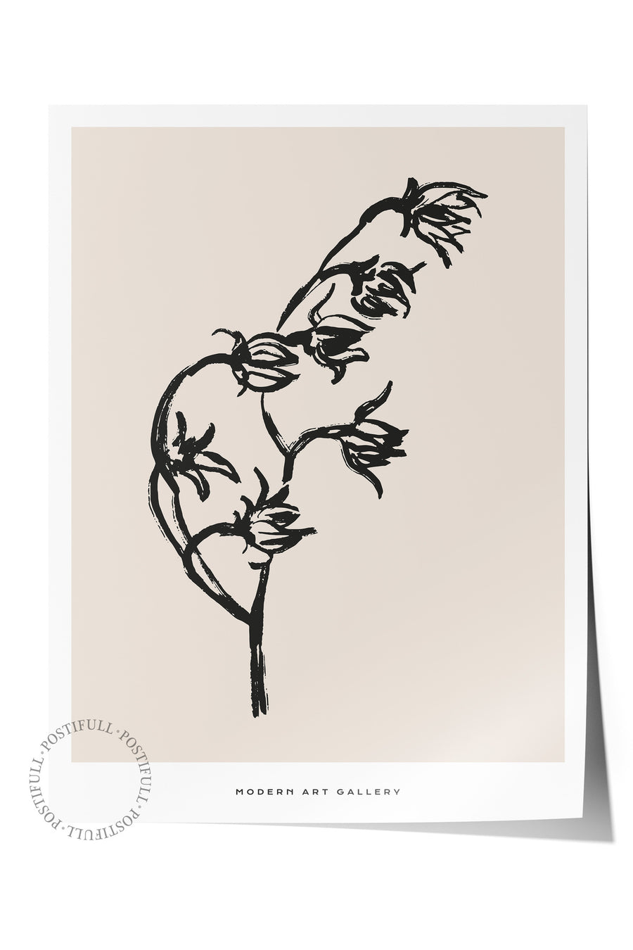 Soyut Çiçek Çizimi Bohem & Boho Çerçevesiz Poster