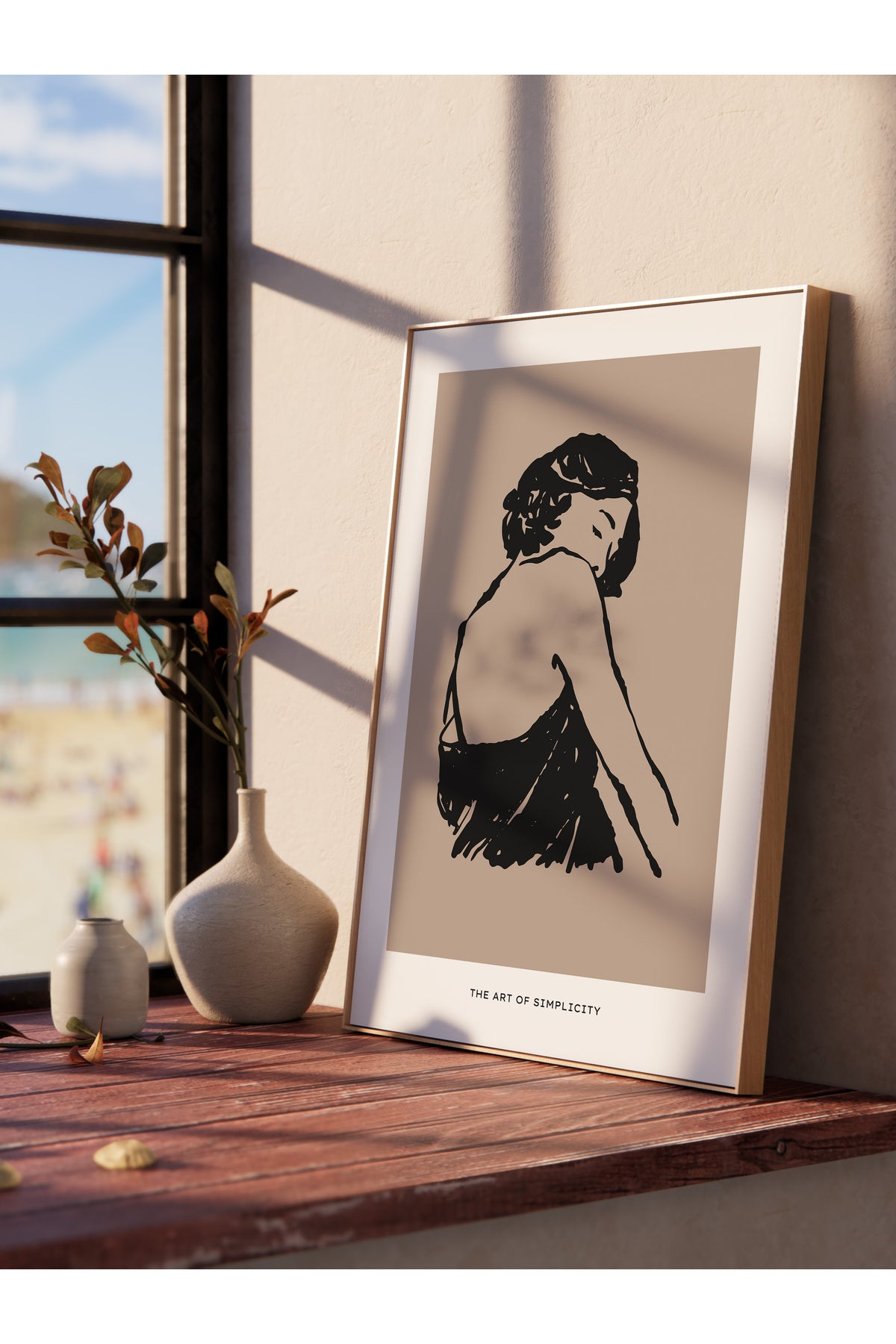 Soft Boho Çerçevesiz Duvar Posteri, İskandinav Temalı Poster - Salon, Mutfak ve Yatak Odası Dekoru